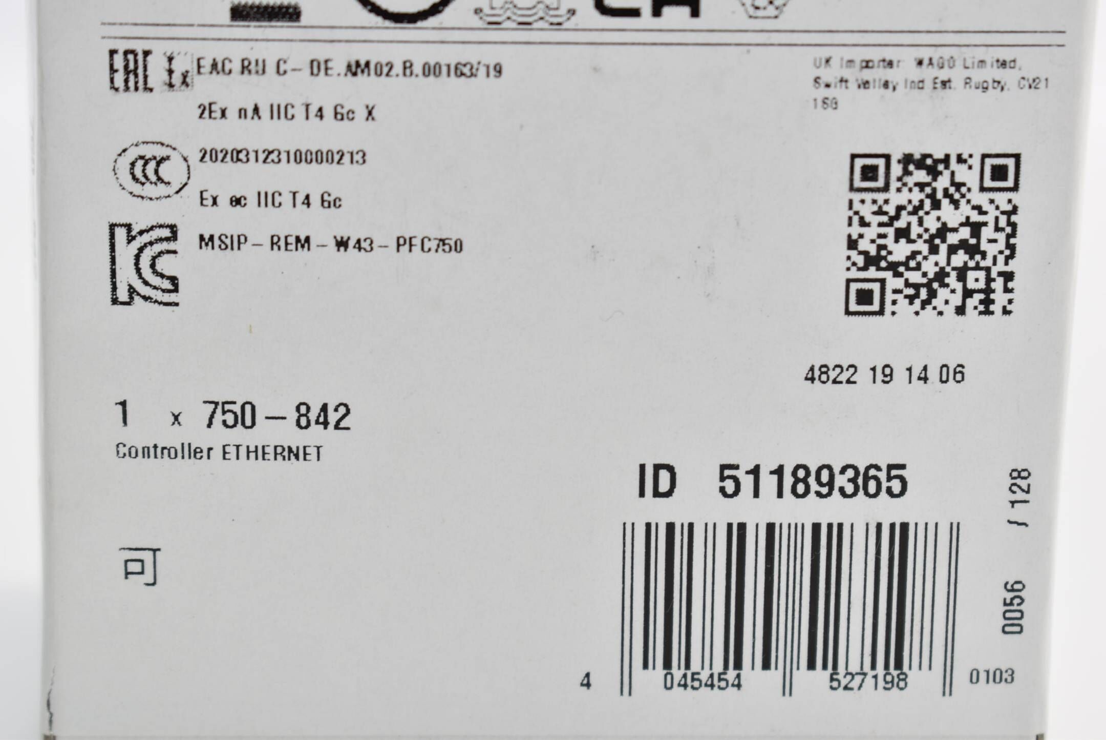 Wago Controller Ethernet 1. Generation 750-842