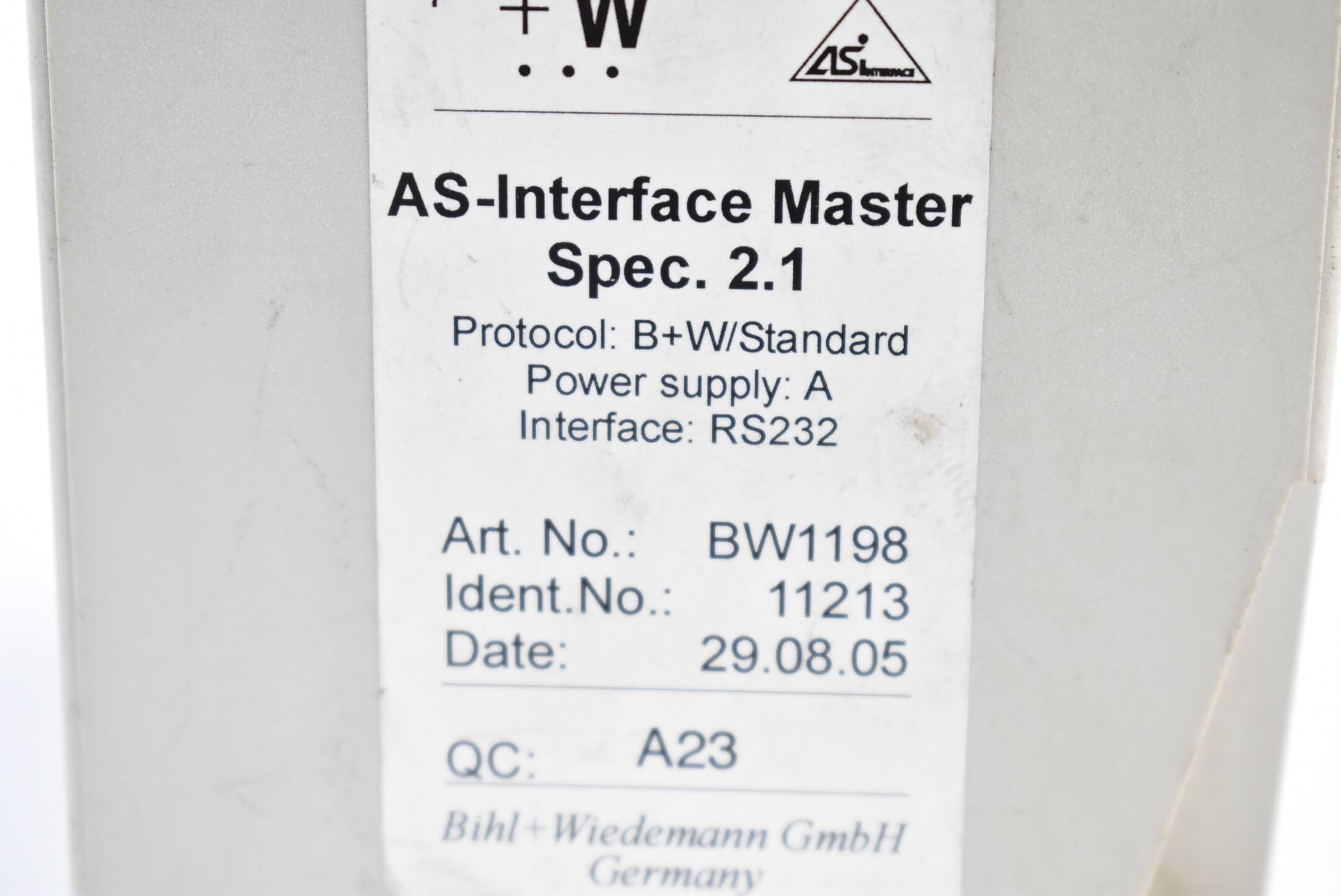 Bihl + Wiedemann AS-Interface Master Spec. 2.1 BW1198 