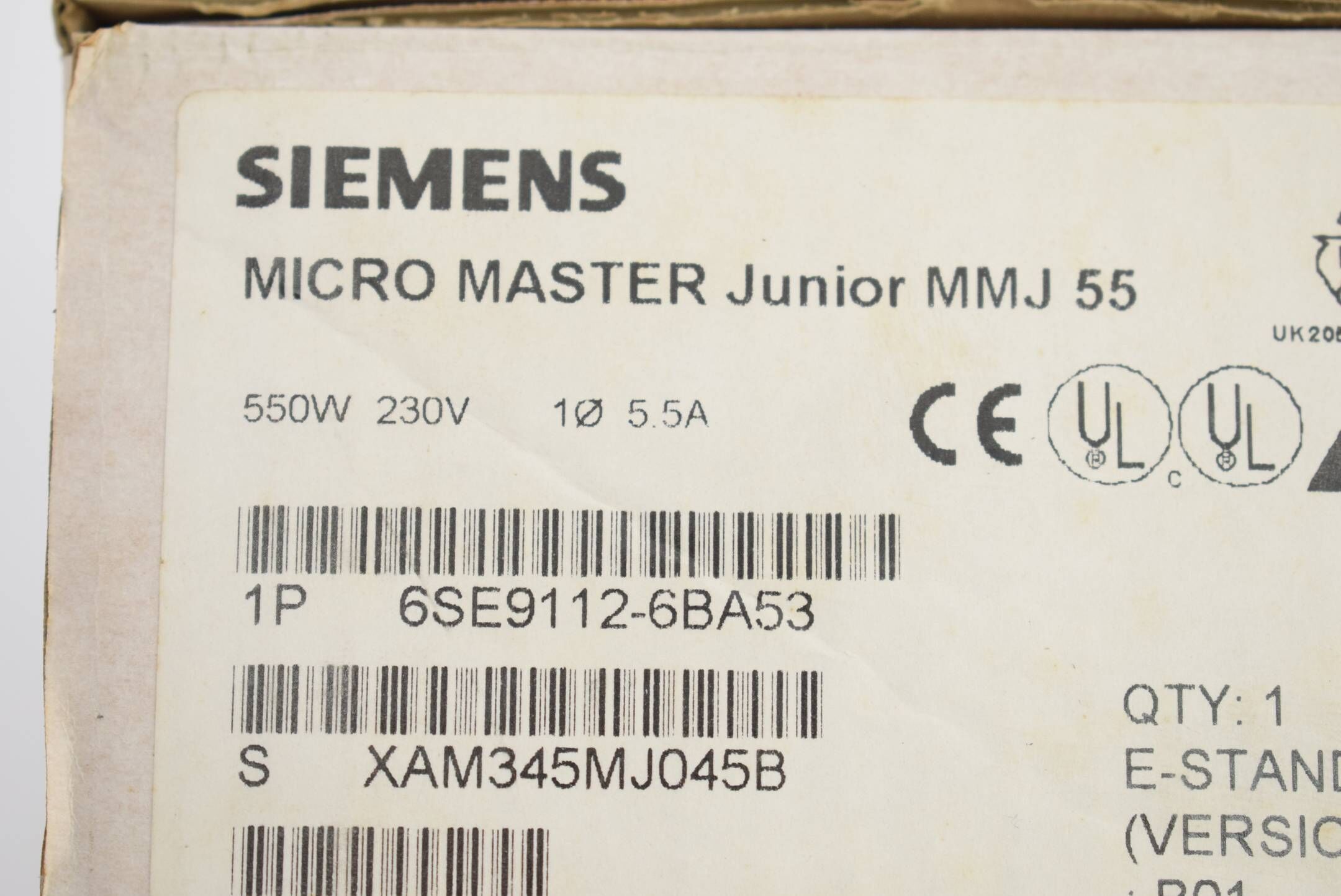 Siemens Micromaster Junior MMJ55 6SE9112-6BA53 ( 6SE9 112-6BA53 ) E.B01