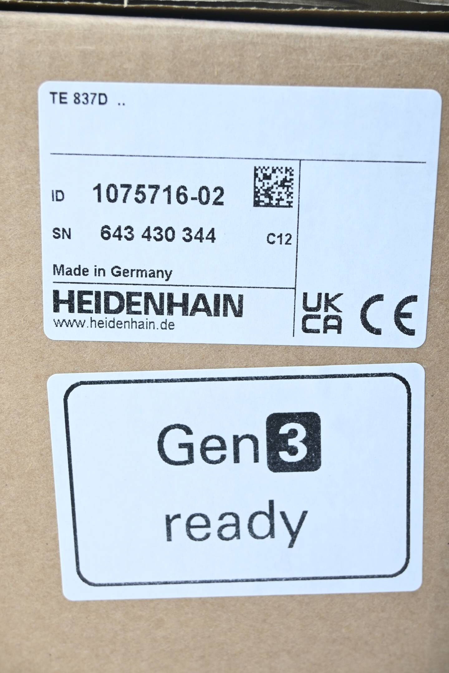 Heidenhain Tastatureinheit TE 837D 1075716-02 ( 1075 716-02 ) Ver. C12