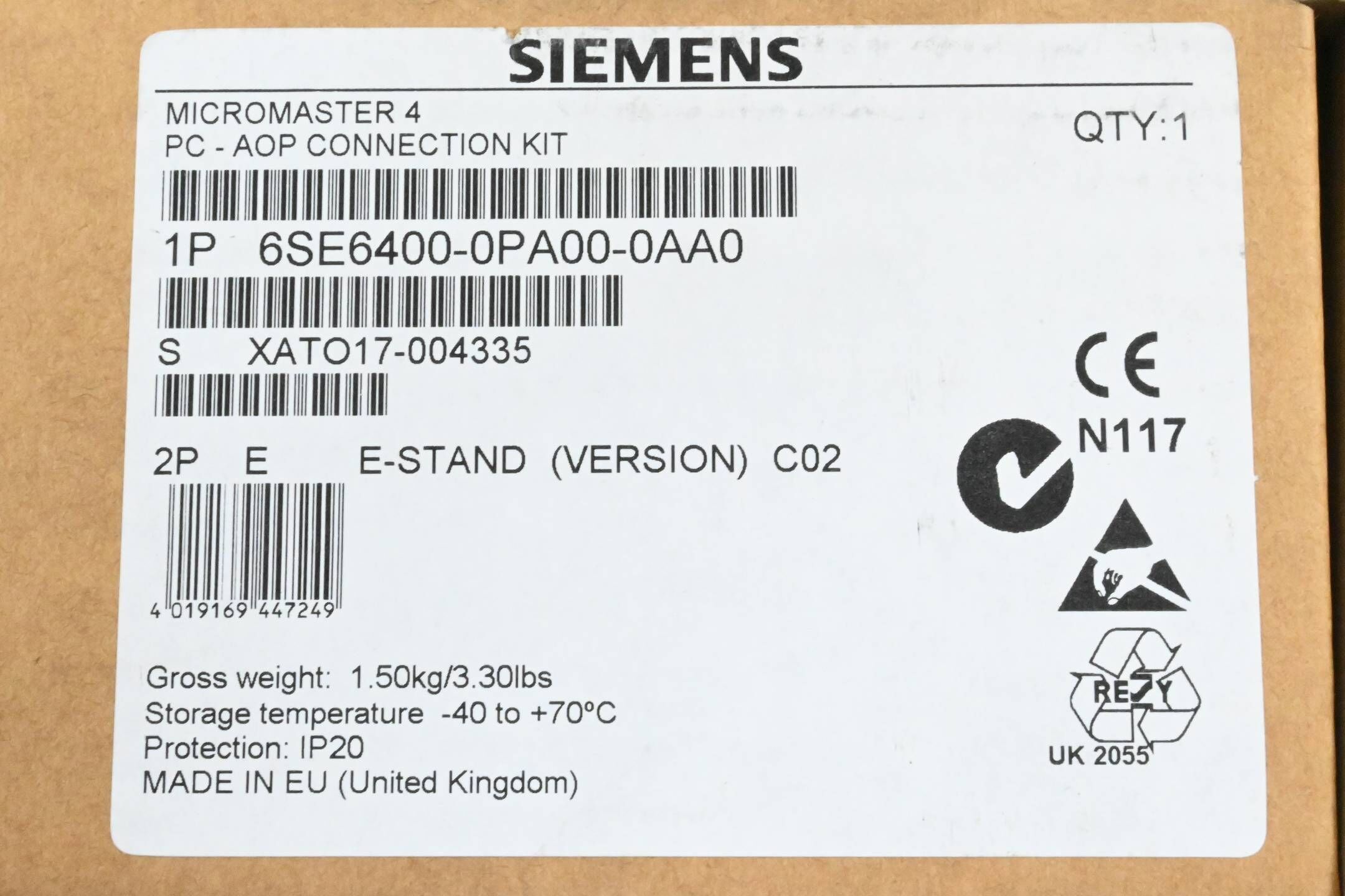 Siemens Micromaster PC-AOP Montagesatz 6SE6400-0PA00-0AA0 / 6SE6 400-0PA00-0AA0