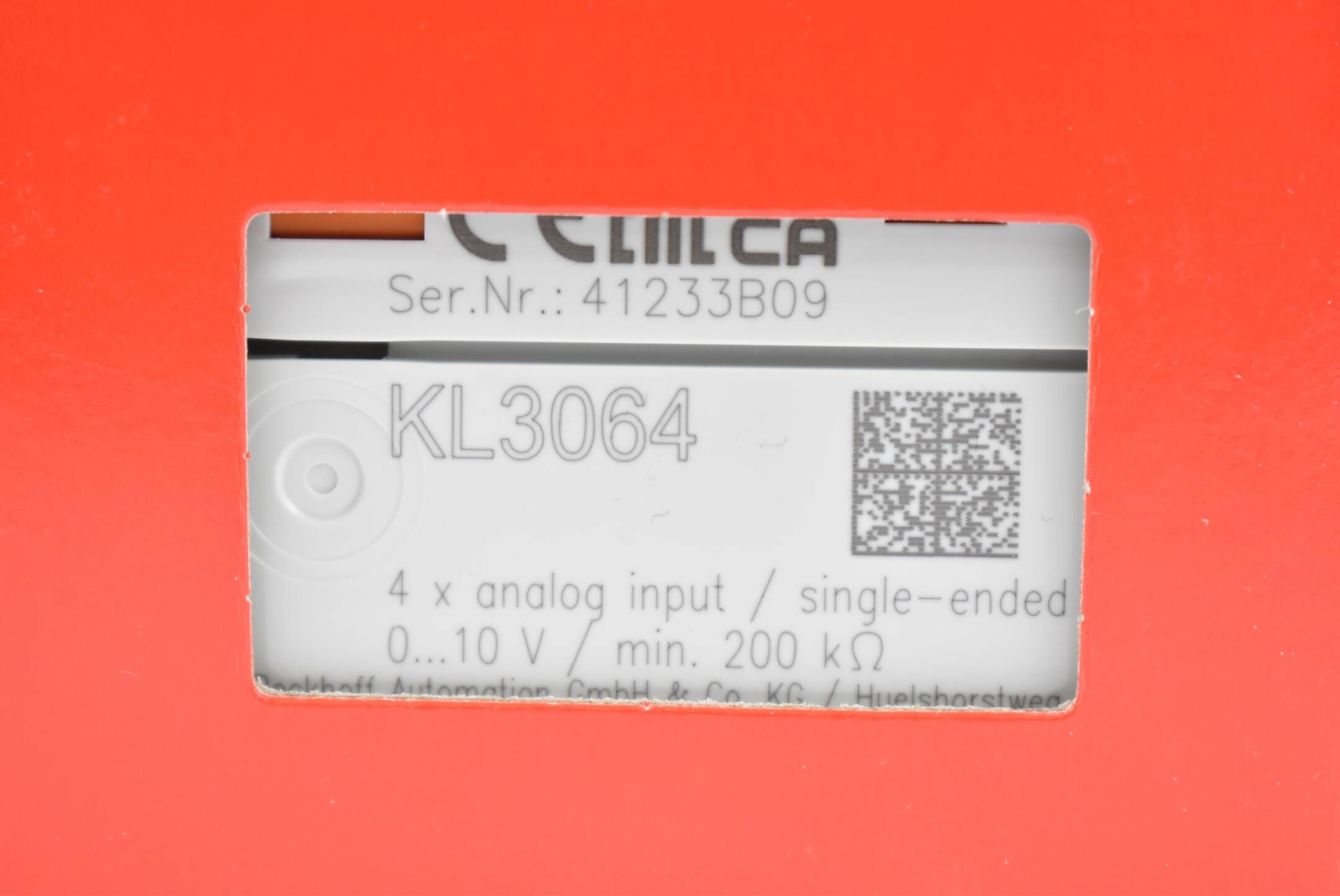 Beckhoff Busklemme 4-Kanal-Analog-Eingang 0-10 V 12 Bit KL3064 ( KL 3064 )