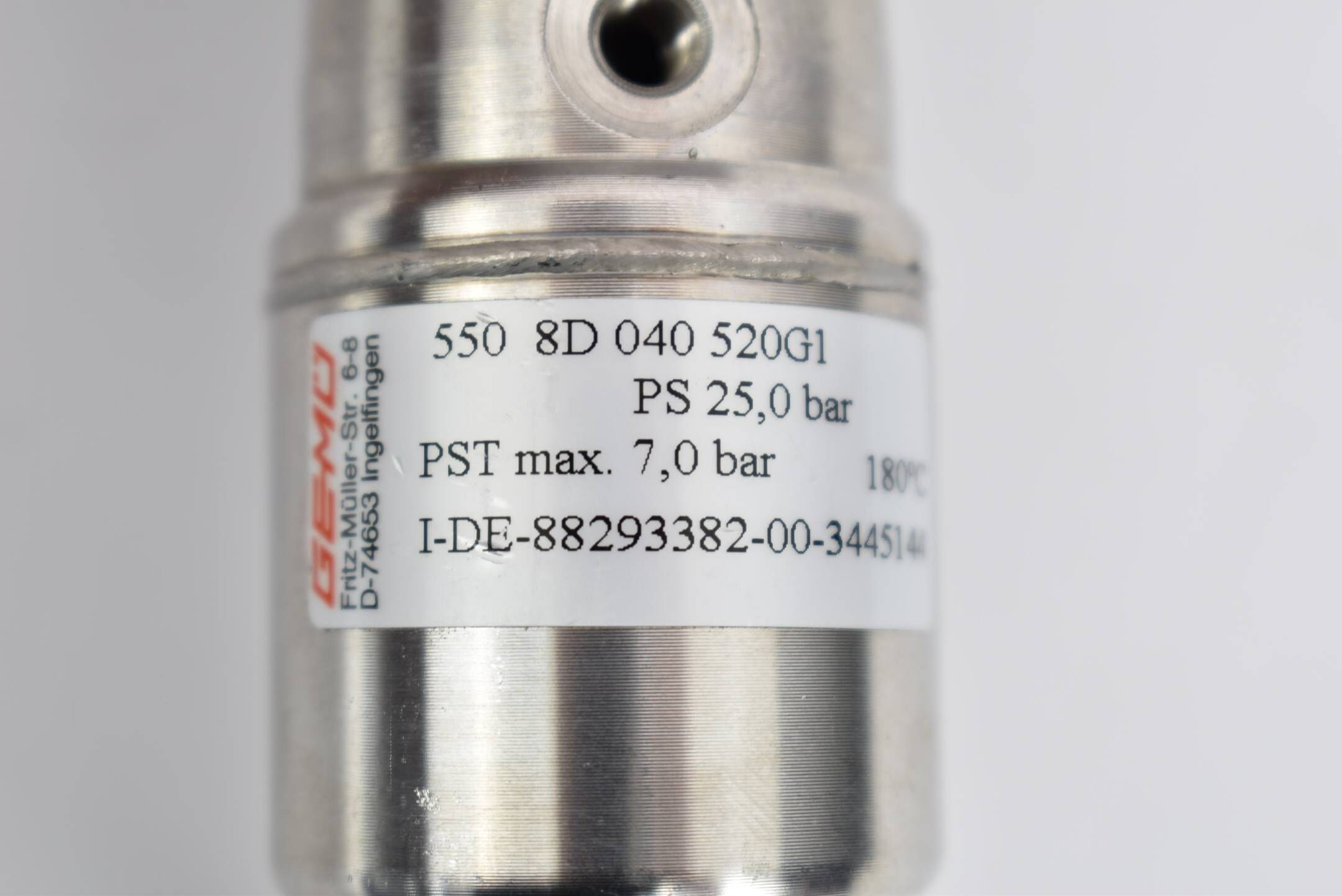 Gemu Sitzventil PS 25,0 bar PST max. 7,0 bar 550 8D 404 520G1