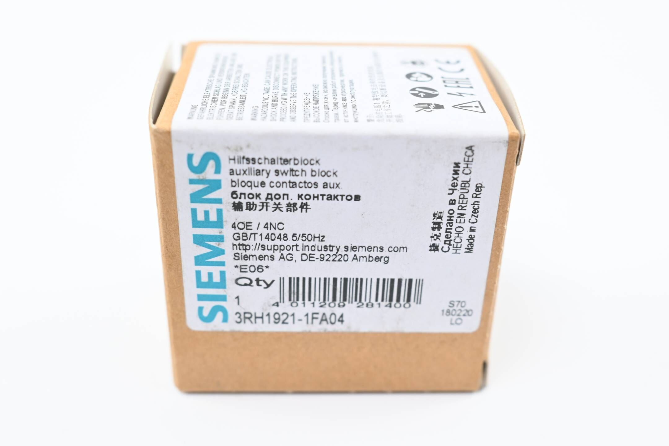 Siemens Hilfsschalterblock 3RH1921-1FA04 ( 3RH1 921-1FA04 )