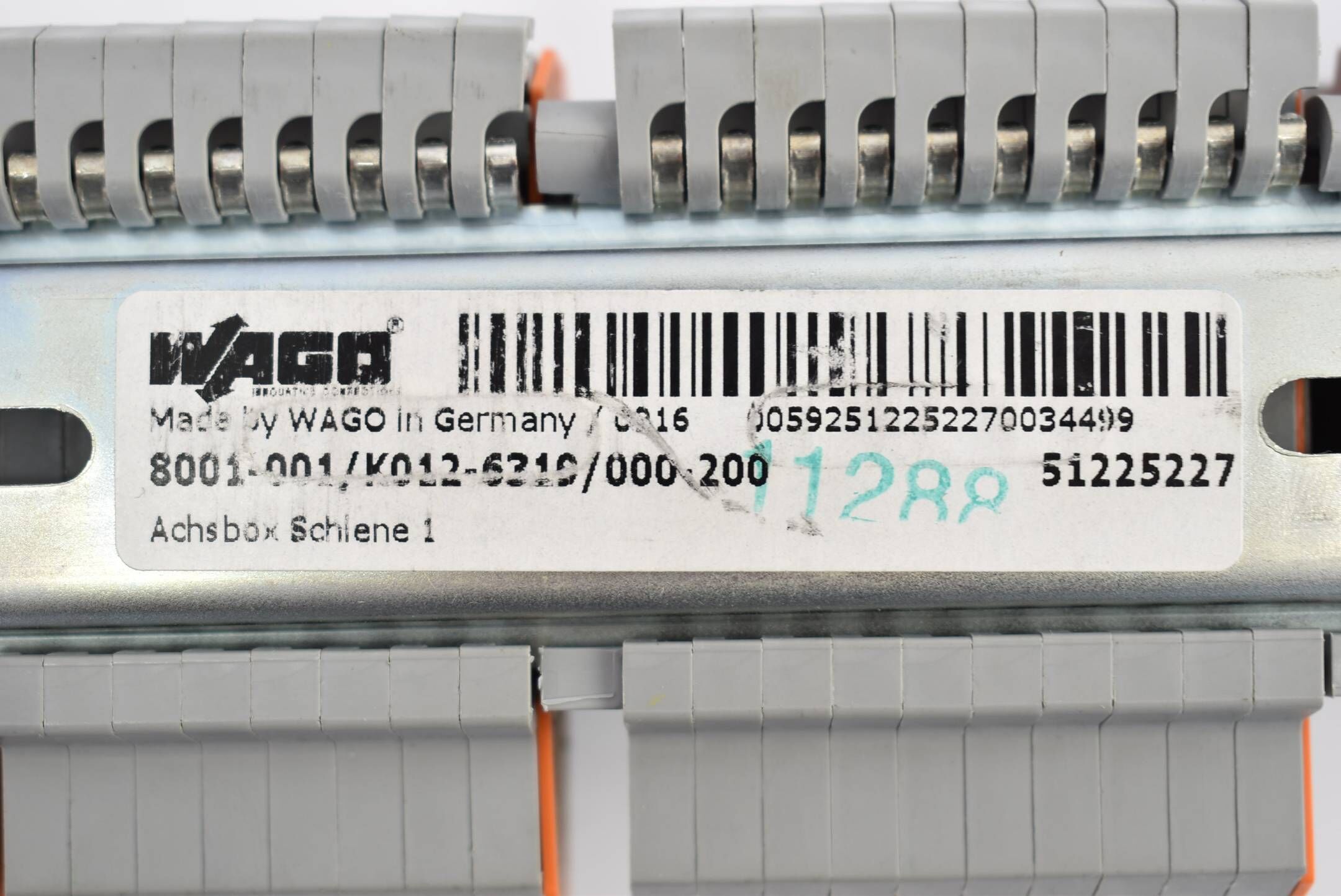 Wago Reihenklemmen inkl. Achsbox Schiene 8001-001/K012-6319/000-200