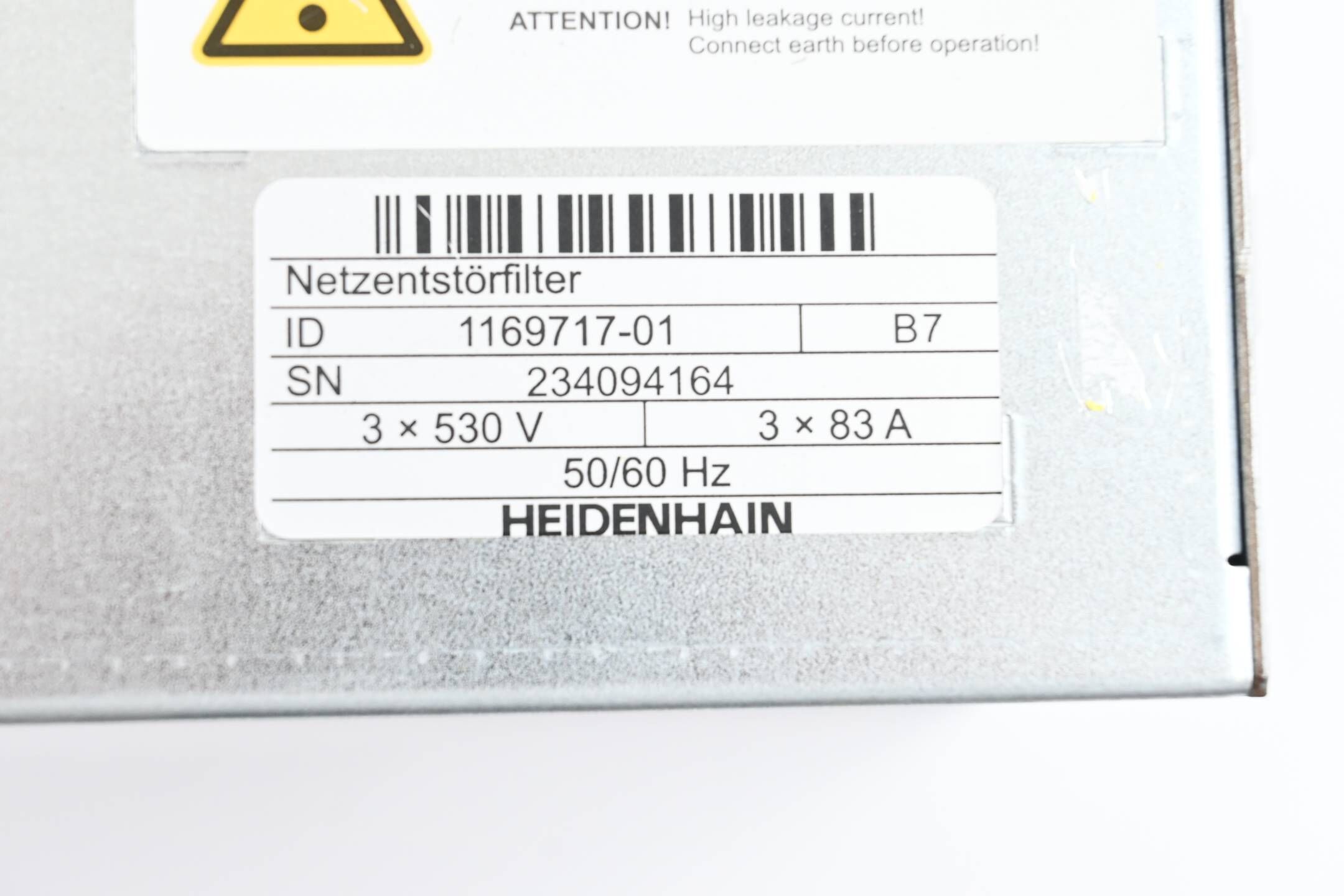 Heidenhain Netzentstörfilter EPCOS 1169717-01 ( 3x480V 3x83A 50/60Hz ) Ver. B7