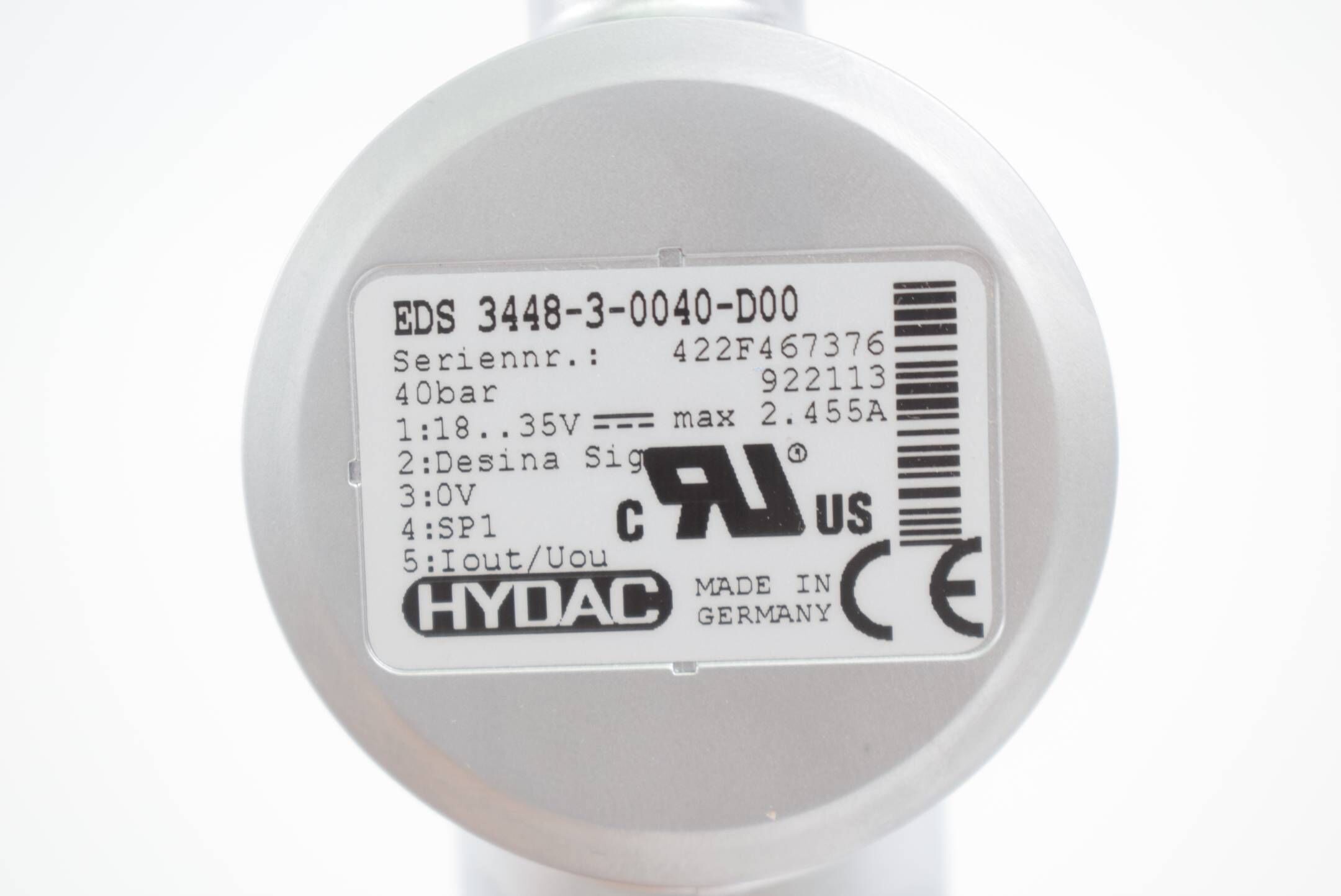 Hydac elektronischer Druckschalter EDS 3448-3-0040-D00