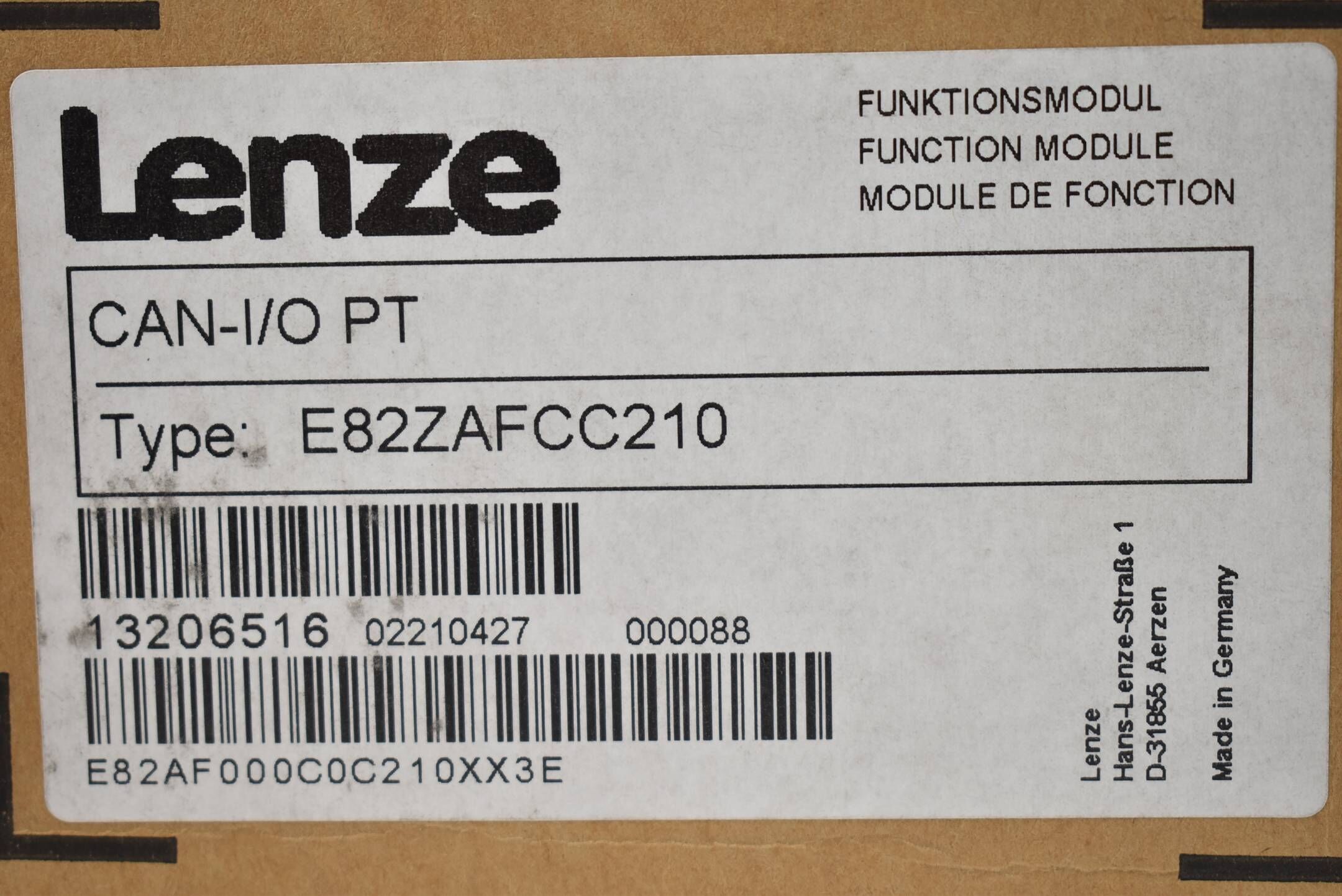 Lenze CAN-I/O PT Modul Funktionsmodul E82ZAFCC210 ( 13206516 )