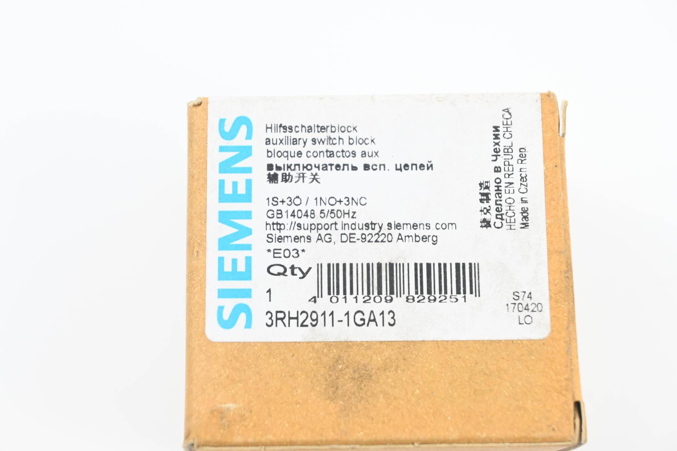 Siemens  Hilfsschalterblock 3RH2911-1GA13 ( 3RH2 911-1GA13 )
