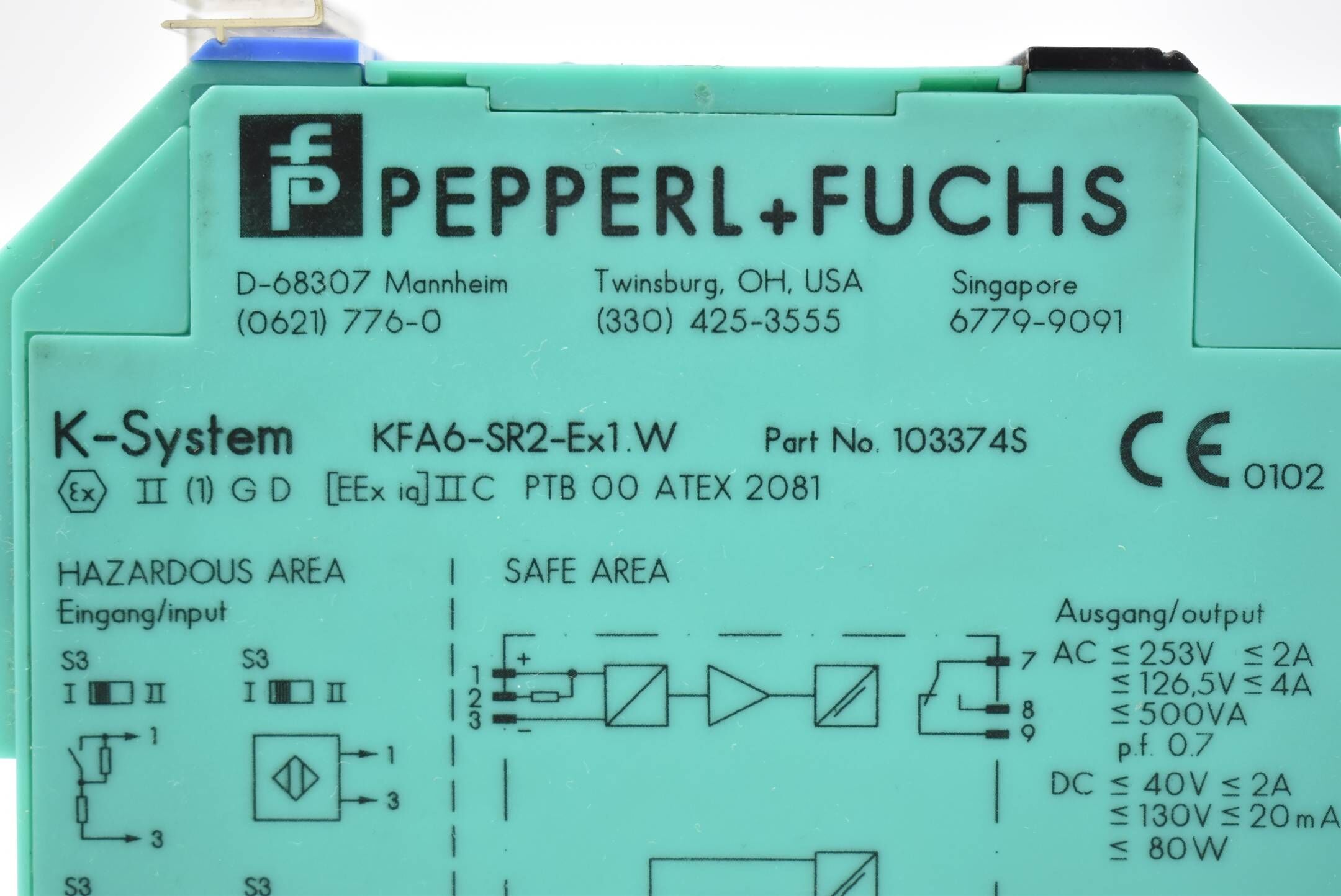 Pepperl+Fuchs K-System Trennschaltverstärker KFA6-SR2-Ex1.W ( 103374S )