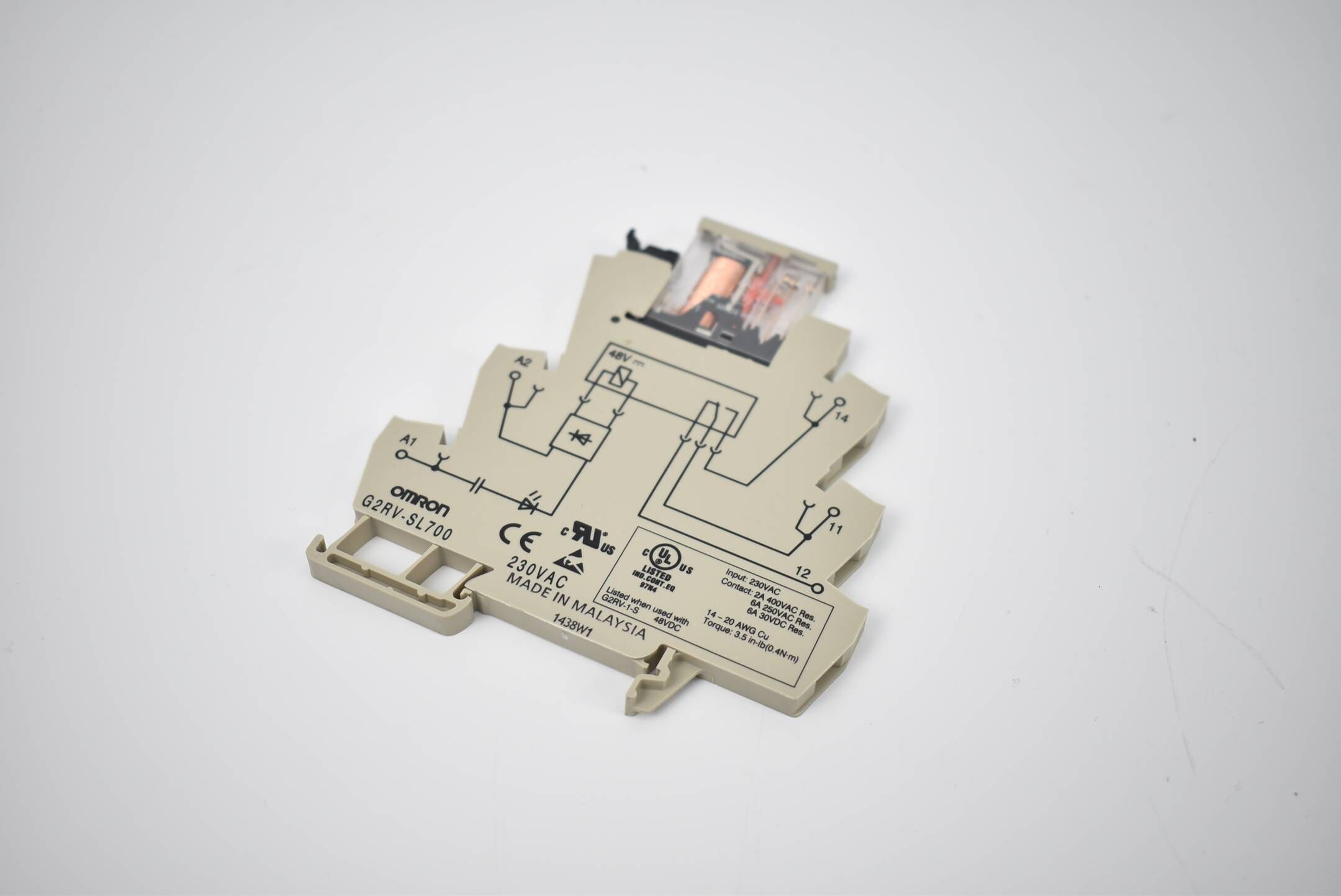 Omron Relais 230VAC G2RV-SL700 inkl. Sockel G2RV-1-S 48VDC