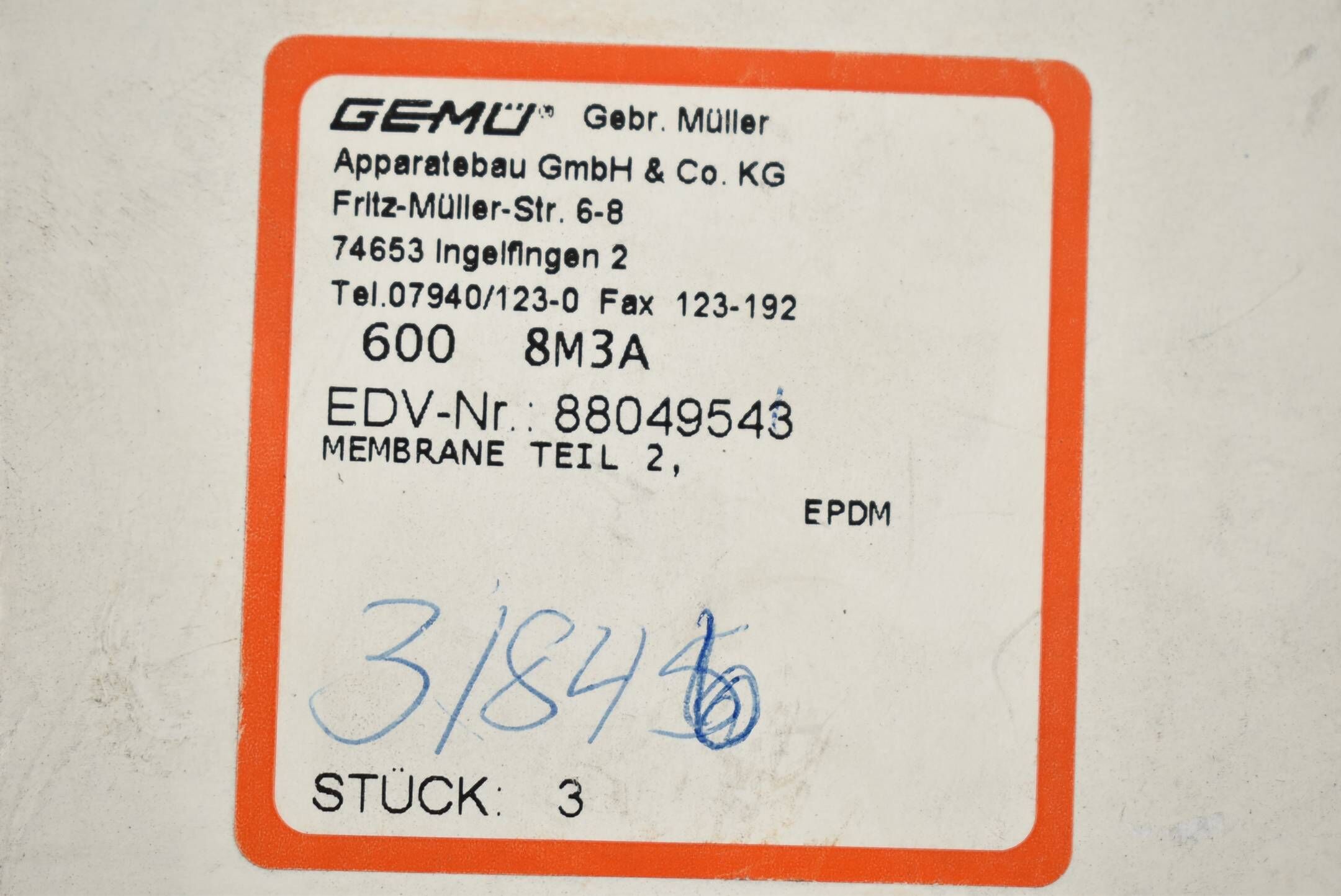 Gemü Konkav-Membranen 88049543 ( VE 3 Stück )