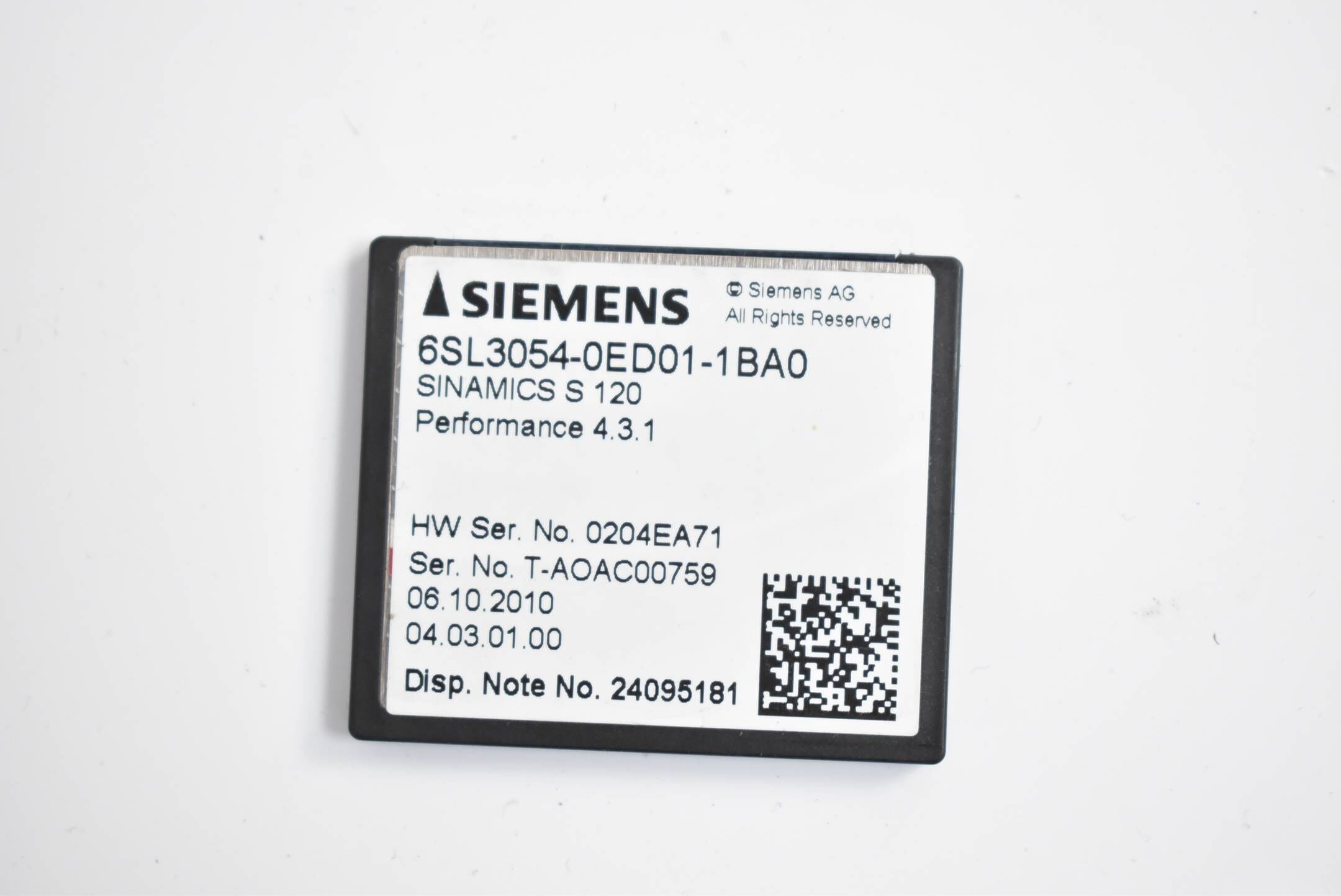 Siemens SINAMICS S120 CompactFlash Card 6SL3054-0ED01-1BA0 (  6SL3 054-0ED01-1BA0 ) 