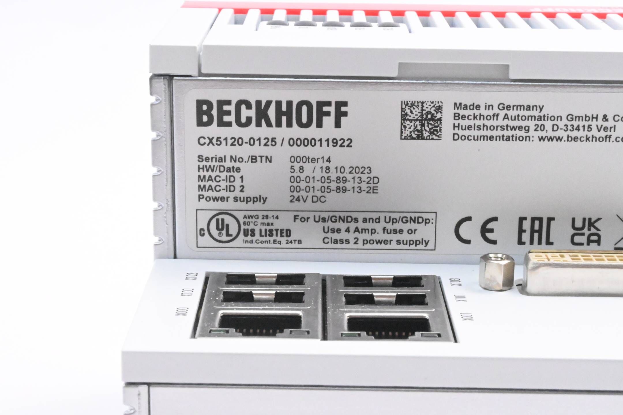 Beckhoff CPU Modul CX5120-0125/000011922 ( 247297 )