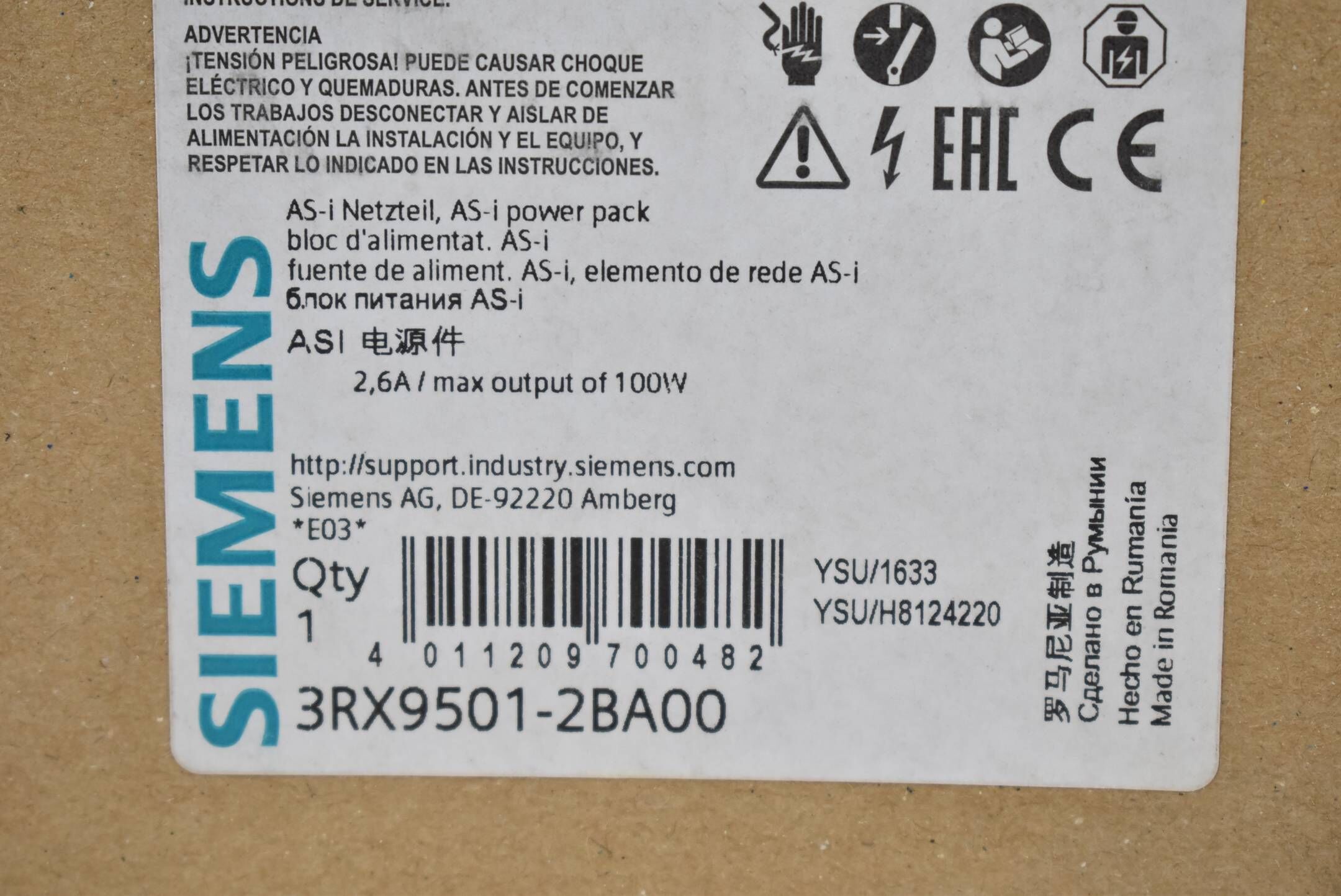 Siemens AS-i Power 2,6A 3RX9 501-2BA00 ( 3RX9501-2BA00 )