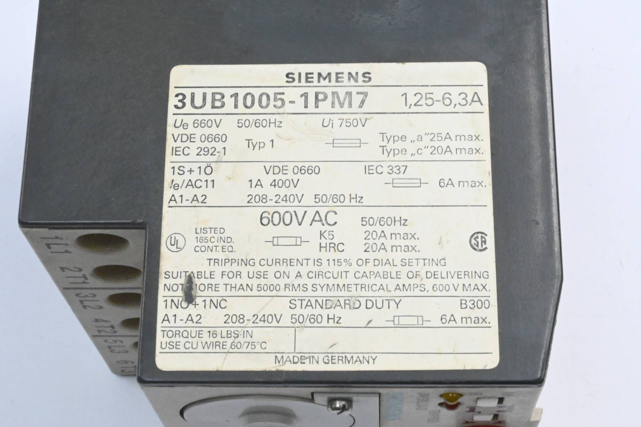Siemens Überlastrelais 3UB1005-1PM7 ( 3UB1 005-1PM7 )