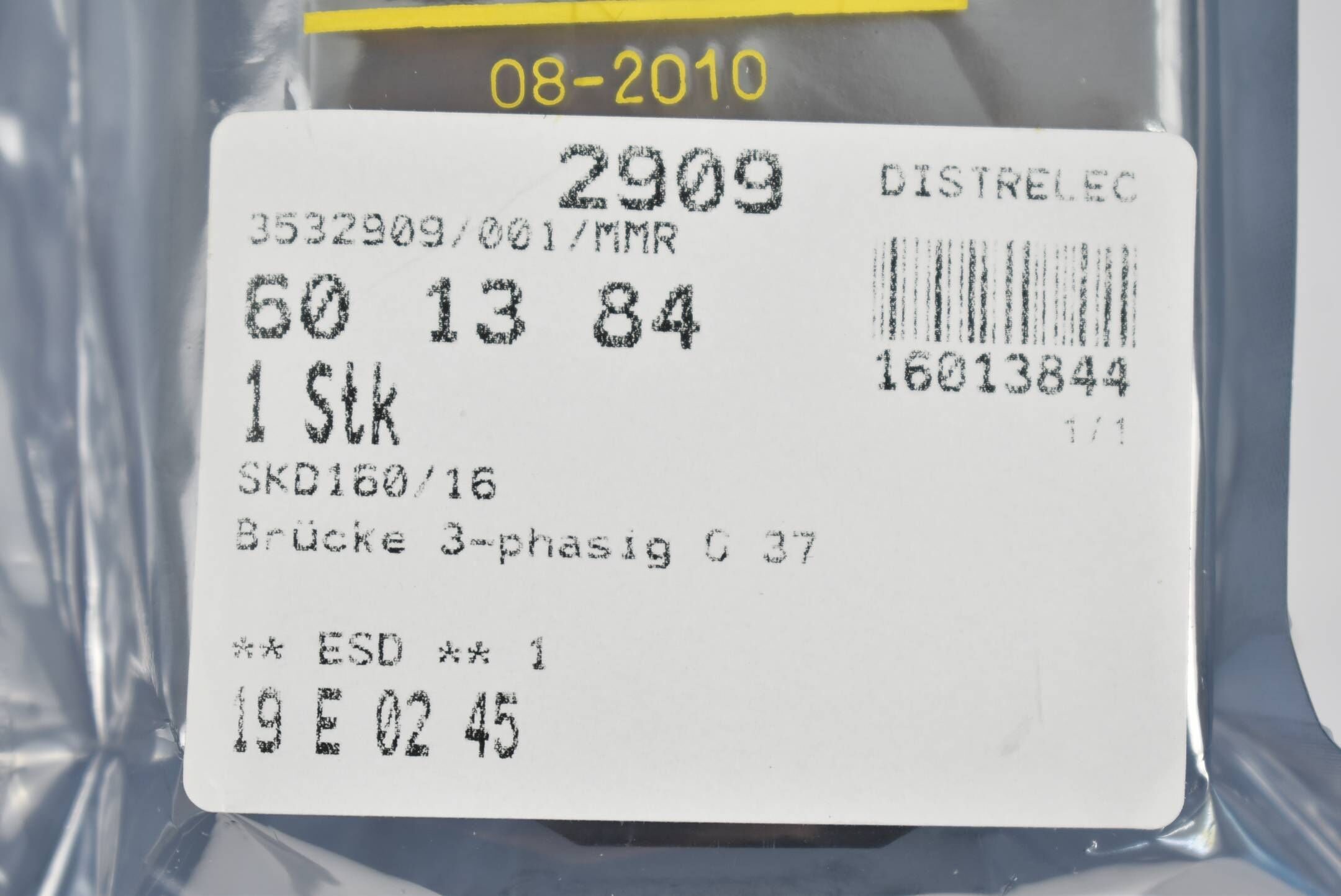 Danfoss Semikron Gleitrichterbrücke SKD 160/16 ( SKD160/16 ) 175H0485