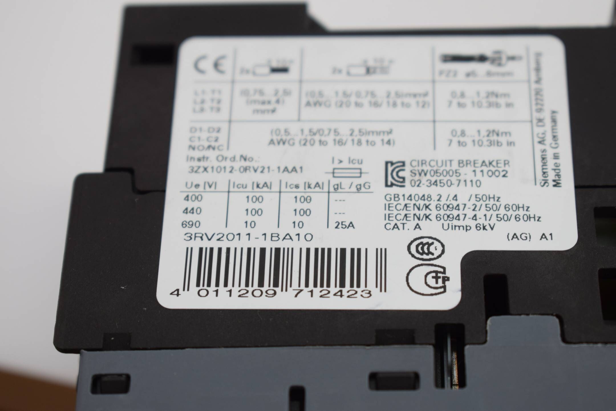 Siemens Leistungsschalter 3RV2011-1BA10 (  3RV2 011-1BA10 )