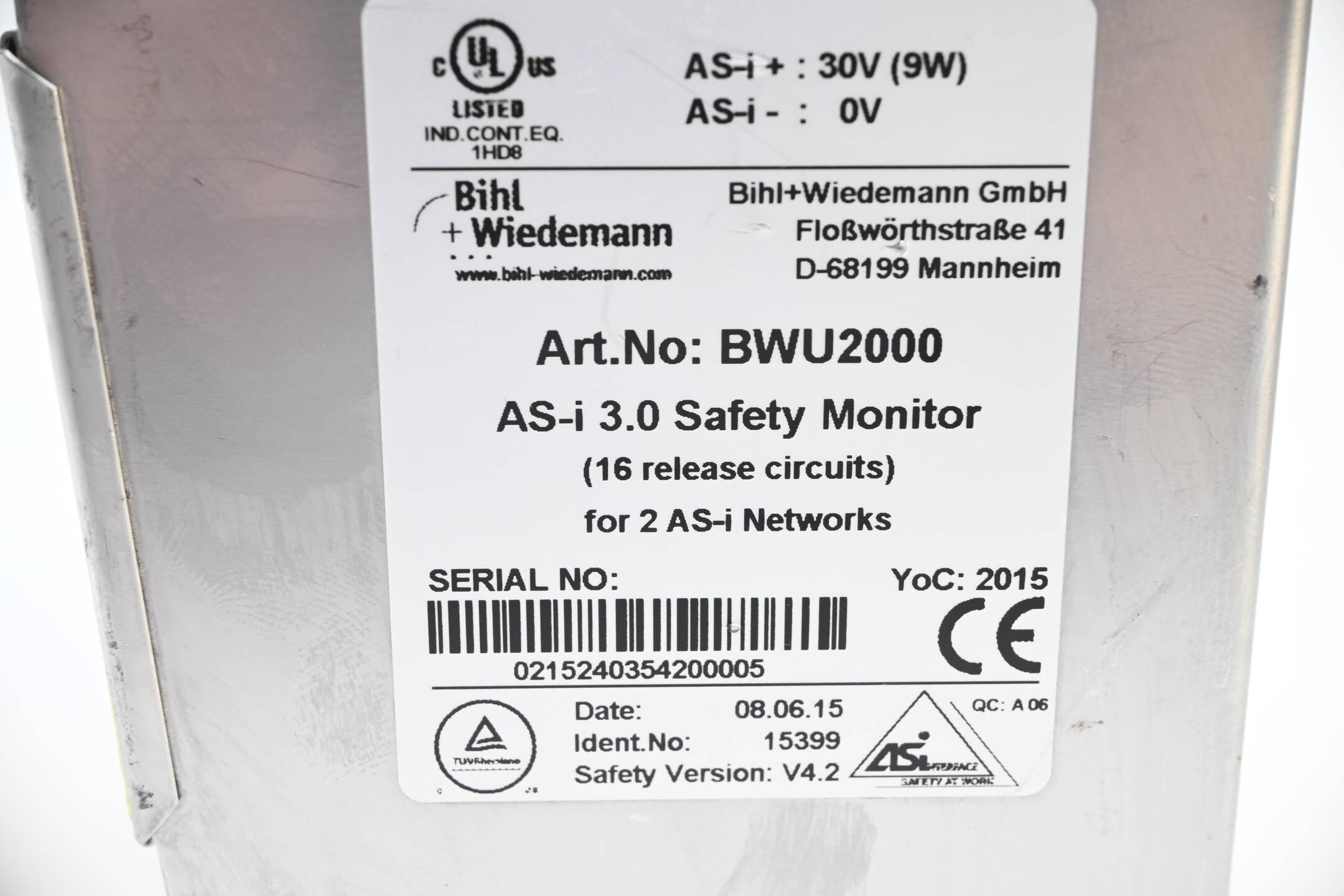 Bihl + Wiedemann AS-i 3.0 Safety Monitor BWU2000 ( 15399 )
