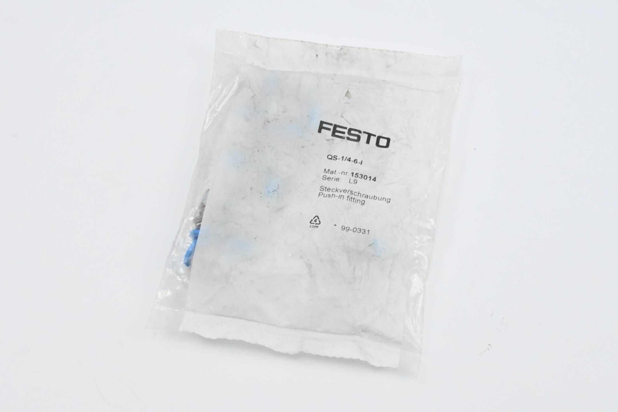 Festo 10 Stück Steckverschraubung QS-1/4-6-I ( 153014 )