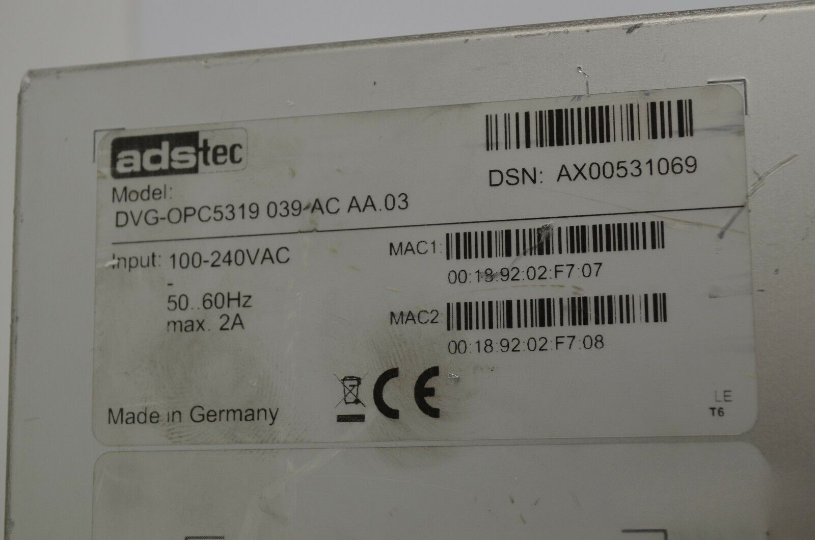adstec Bediengerät DVG-OPC5319 039 AC AA.03 ( Phoenix Contact )