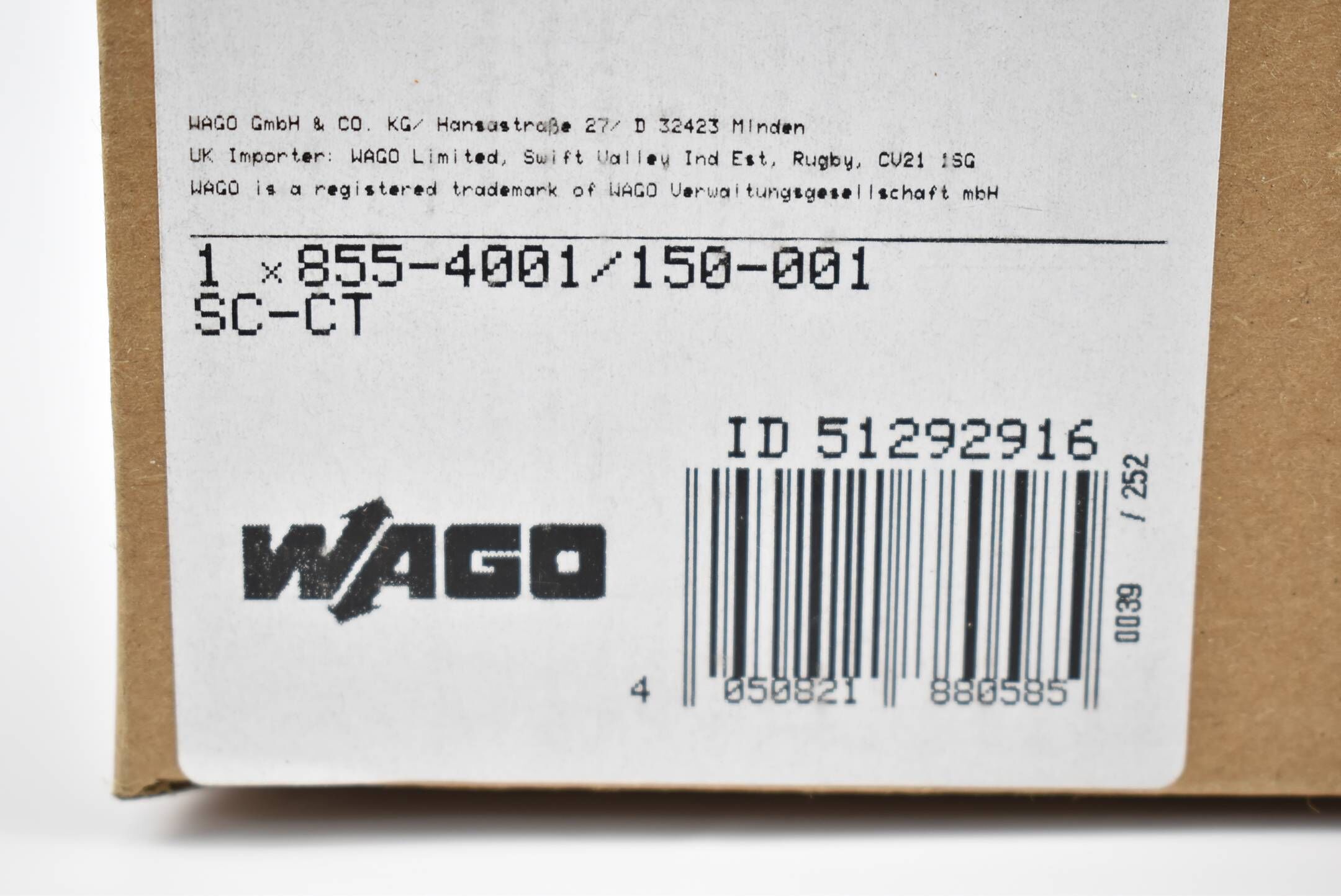 Wago Kabelumbau-Stromwandler 855-4001/150-001