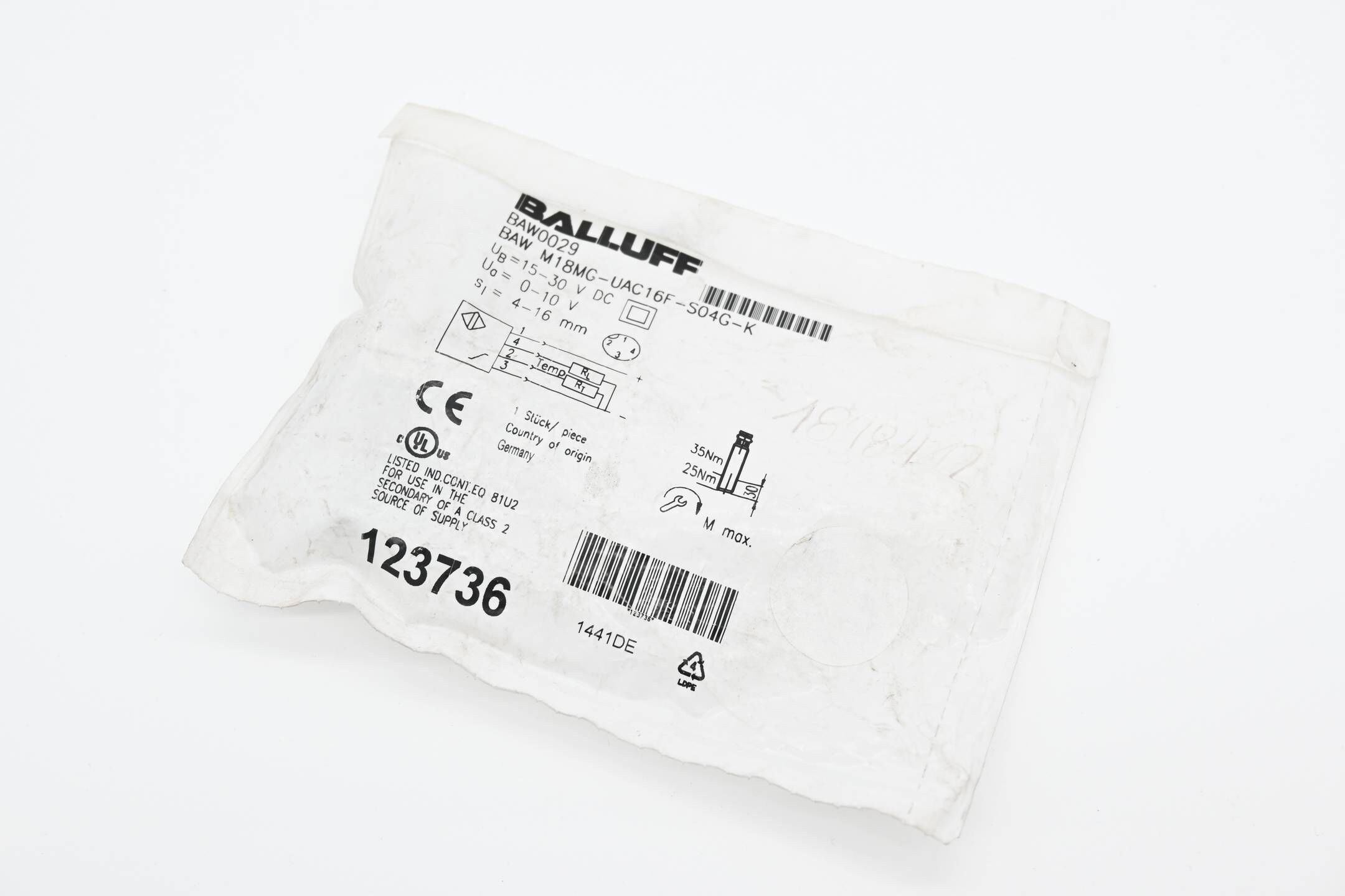 Balluff BAW0029 Induktiver Sensor BAW M18MG-UAC16F-S04G-K