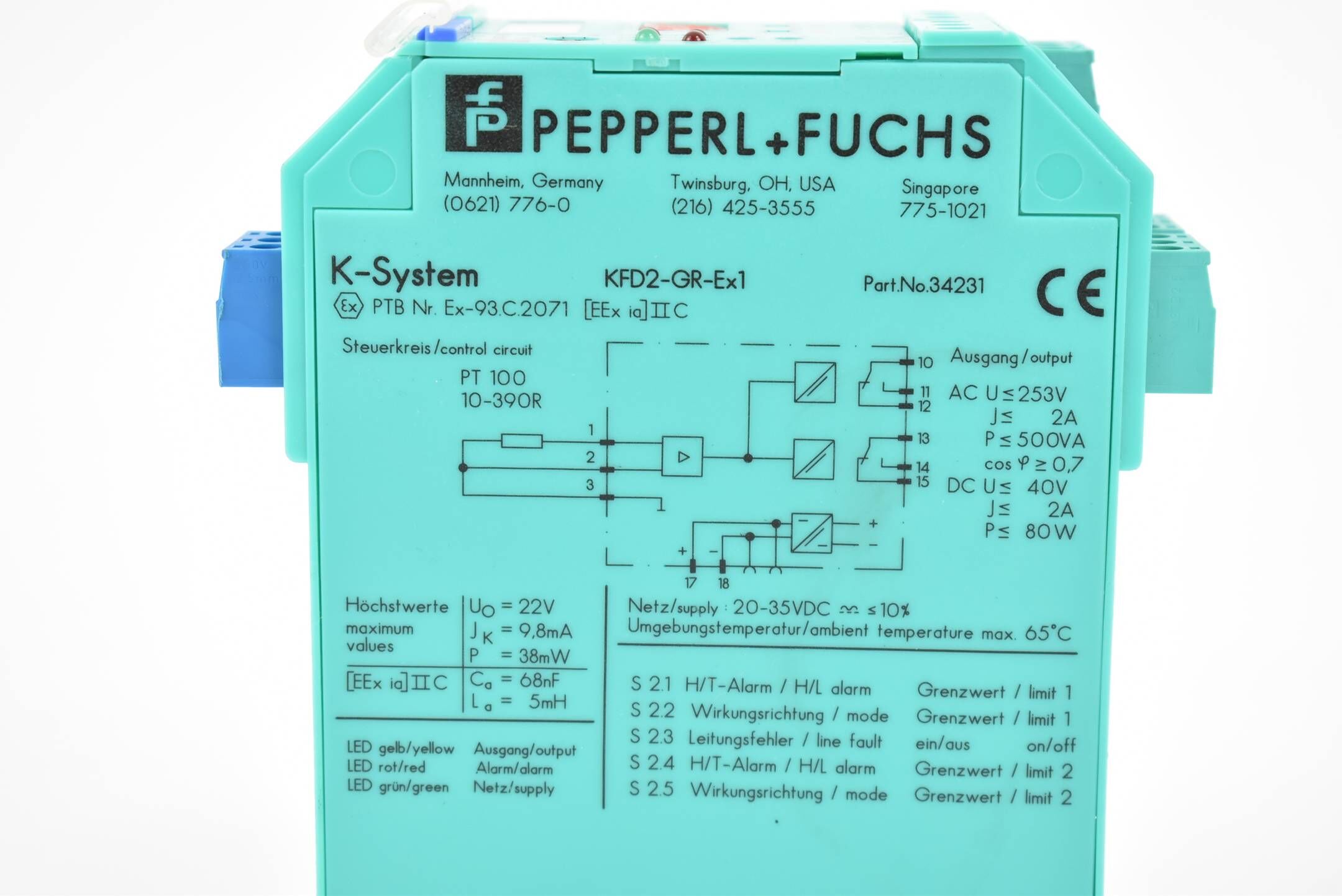 Pepperl & Fuchs KFD2-GR-EX1 Grenzwertschalter 253V 2A ( 34231 )