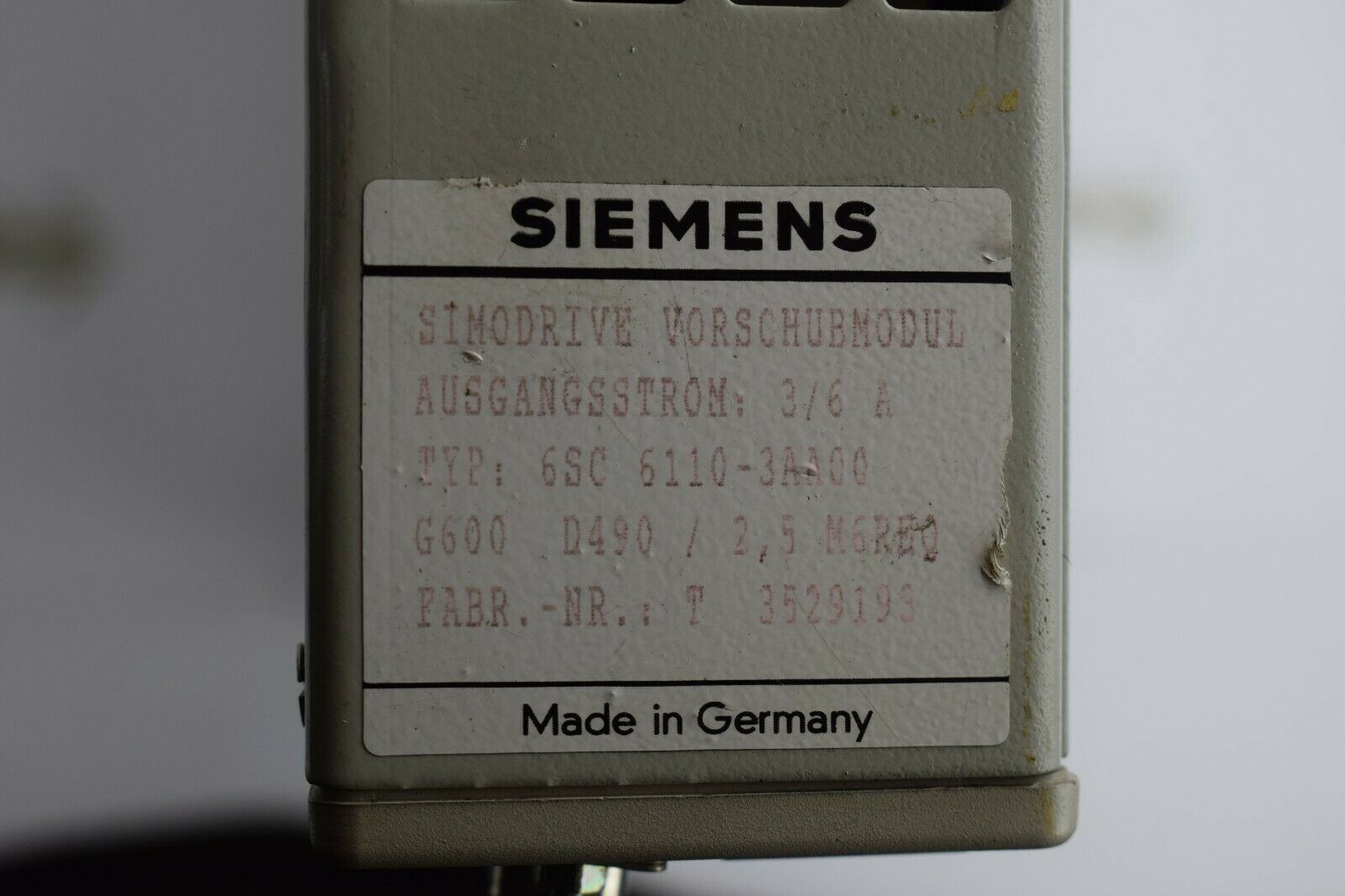Siemens simodrive Vorschubmodul 6SC6 110-3AA00 ( 6SC6110-3AA00 )