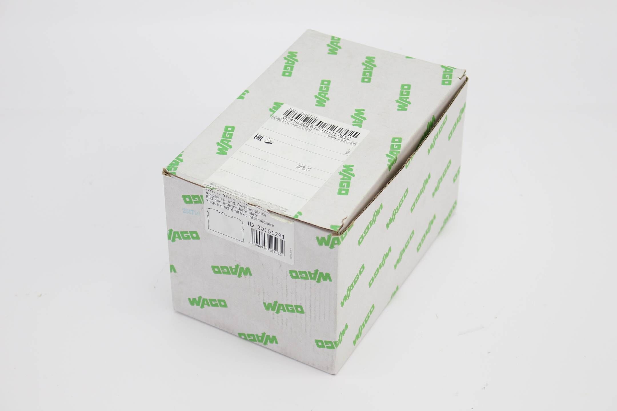 100x Wago 2016-1201 End and intermediate plate