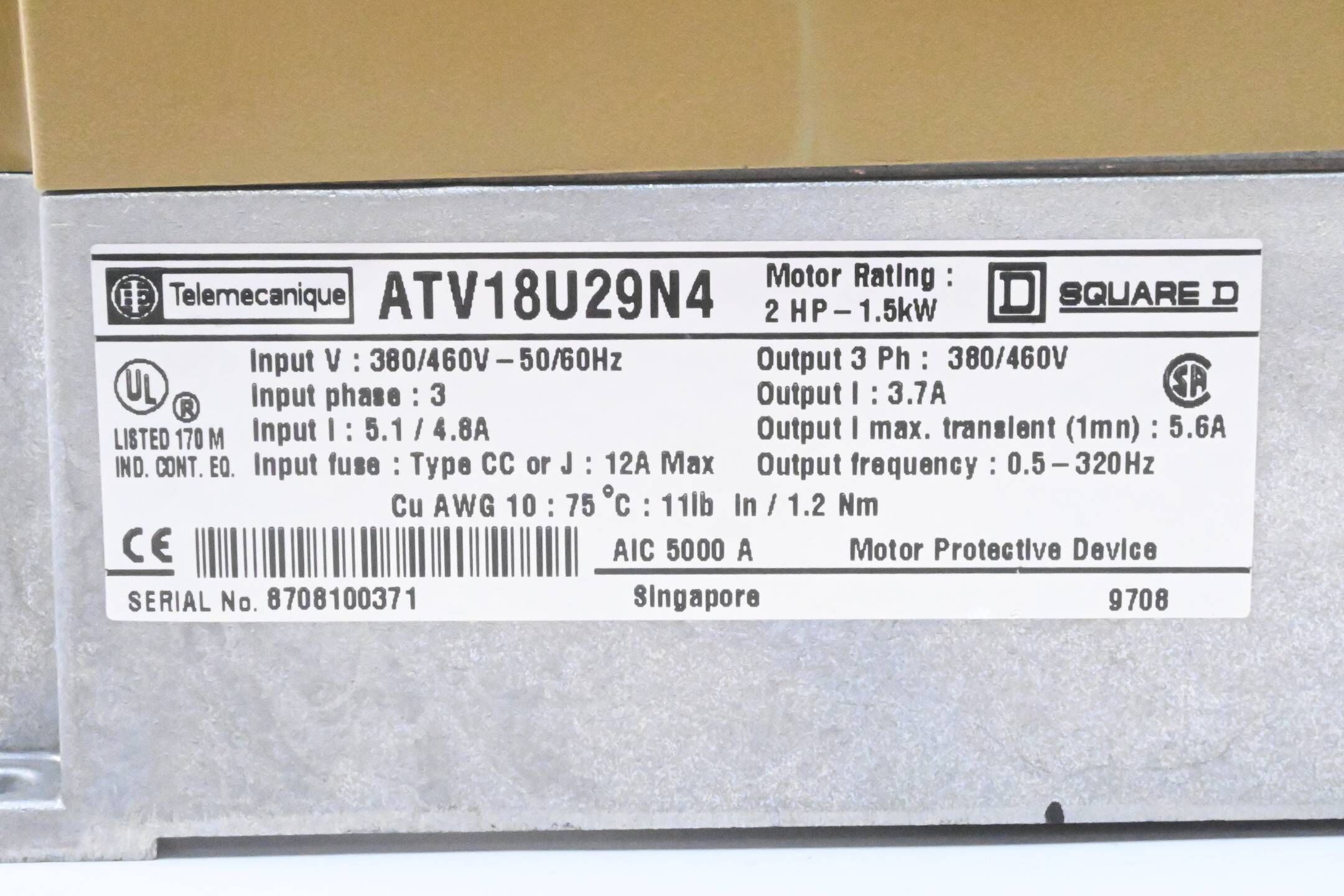 Telemecanique Altivar 18 Frequenzumrichter ATV18U29N4