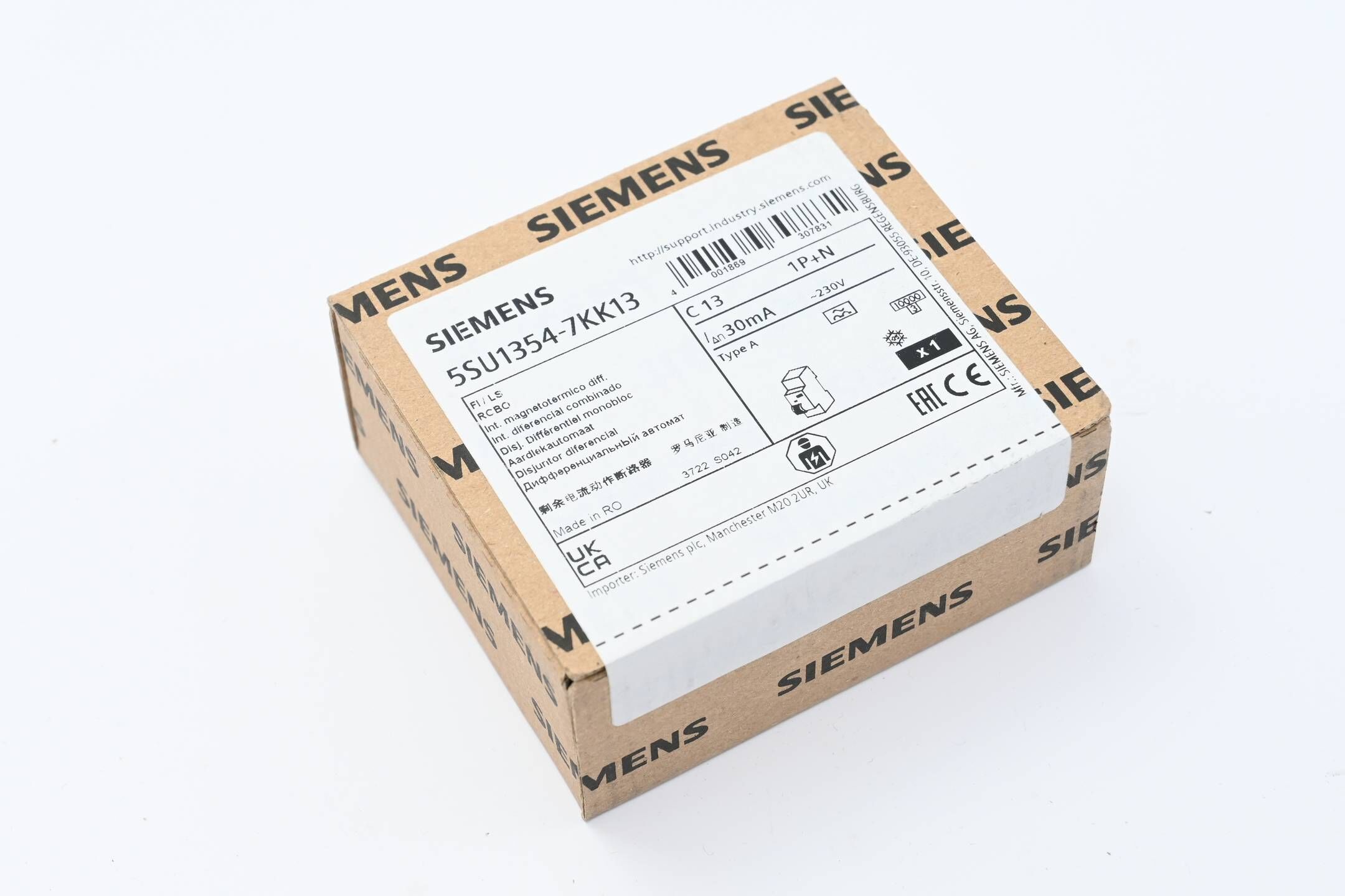 Siemens FI/LS-Schalter 10 kA Typ A 30 mA 230 V 5SU1354-7KK13 ( 5SU1 354-7KK13 )