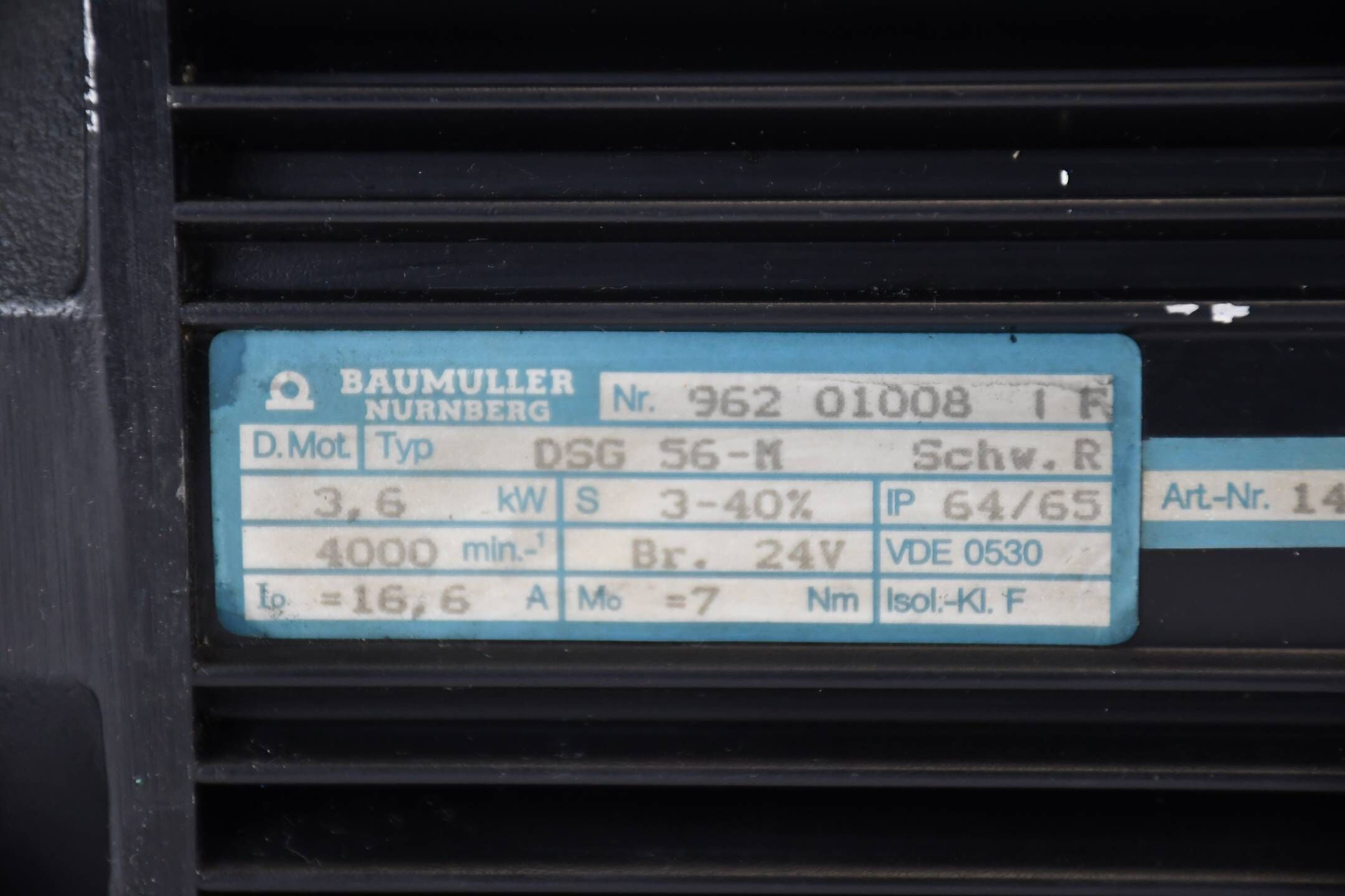 Baumüller Servomotor DSG 56-M ( 1461103/350.0148.3.00-3 )