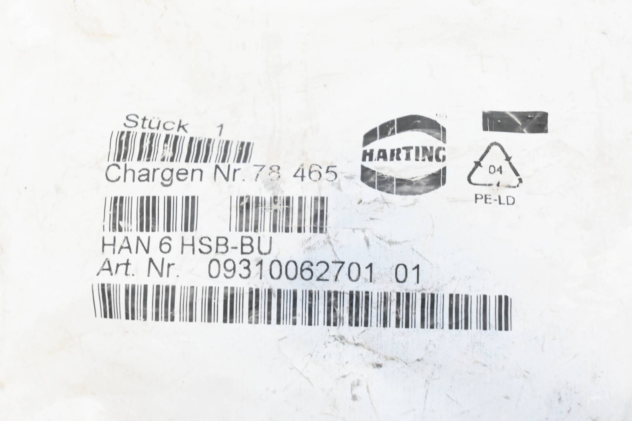Harting Buchseneinsatz HAN 6 HSB-BU 09310062701 ( 09310062701 01 )