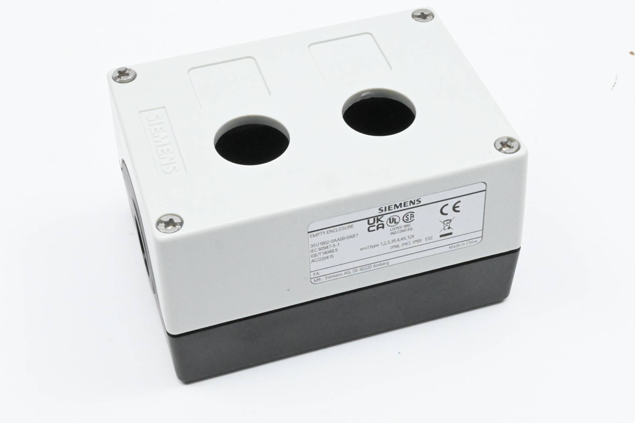 Siemens Gehäuse für Befehlsgeräte 3SU1802-0AA00-0AB1
