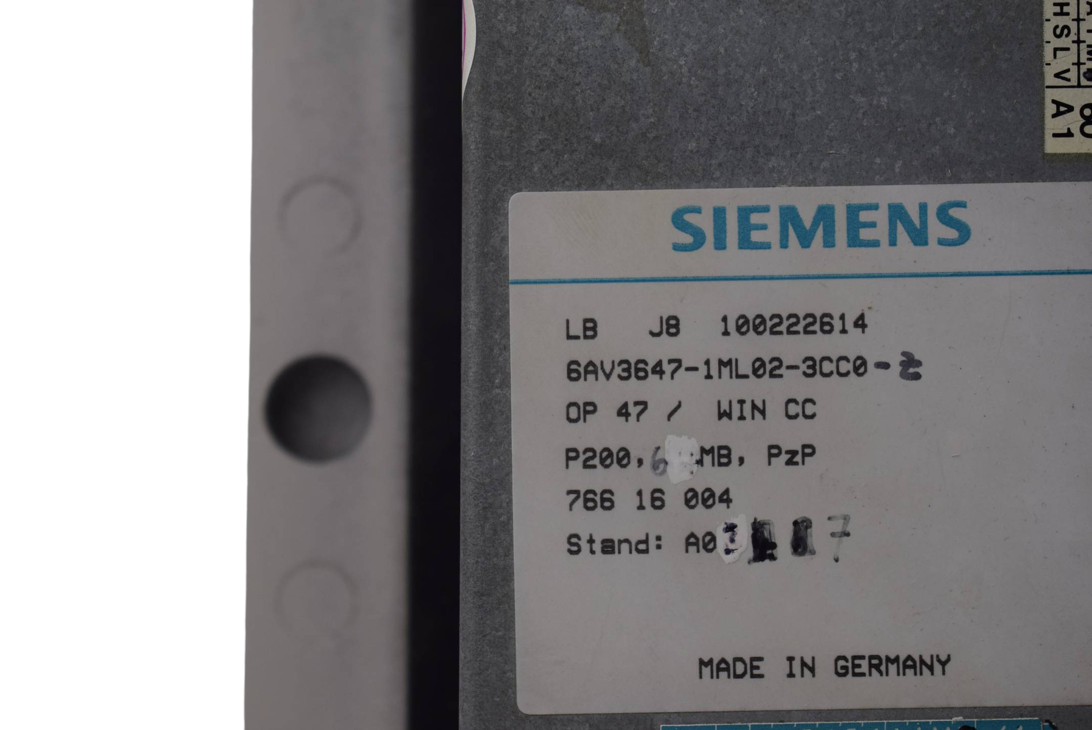 Siemens simatic OP47 6AV3647-1ML02-3CC0-Z ( 6AV3 637-1ML02-3CC0-Z ) E7