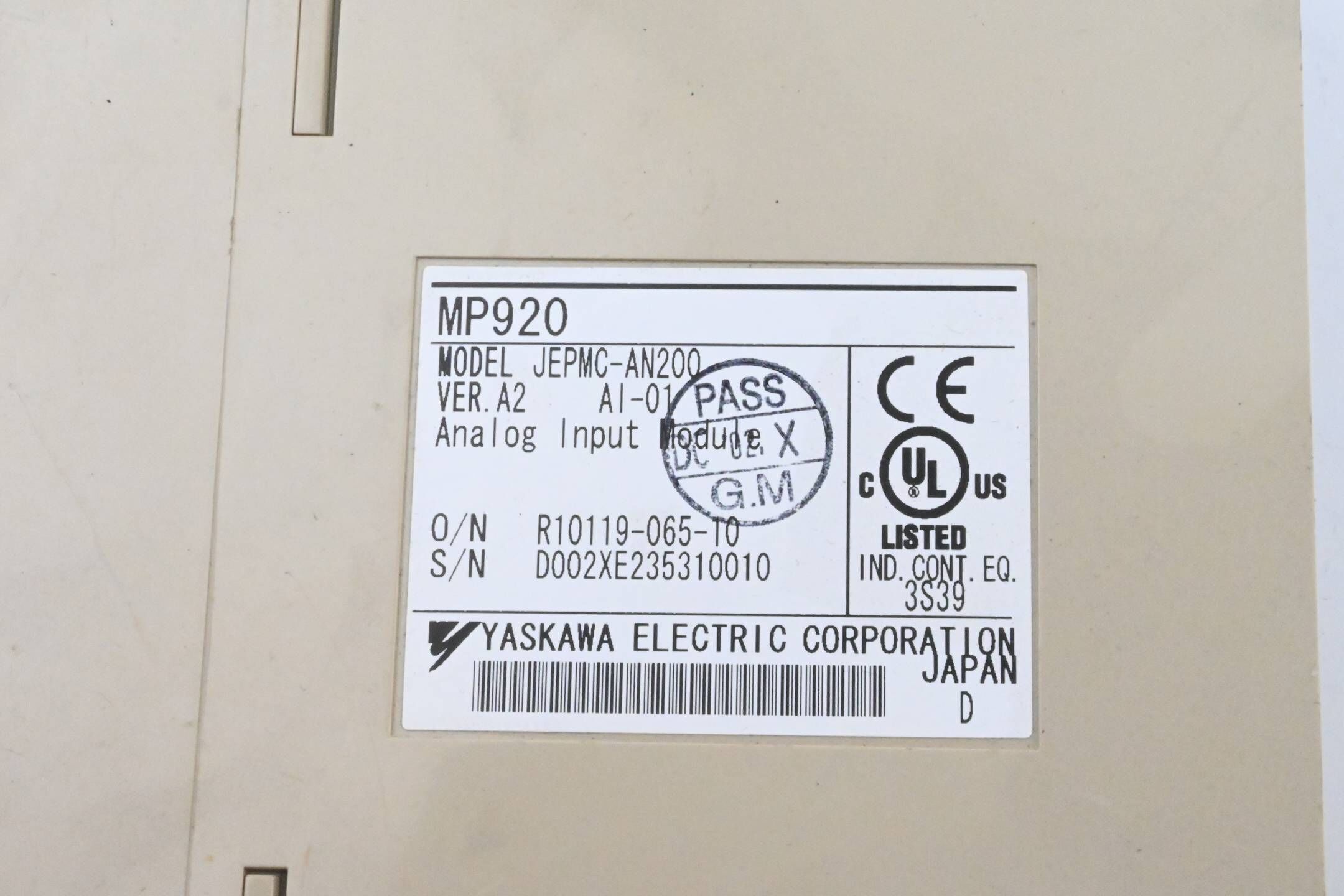 Yaskawa Analog AI-01 Eingangsmodul MP920 ( JEPMC-AN200 )