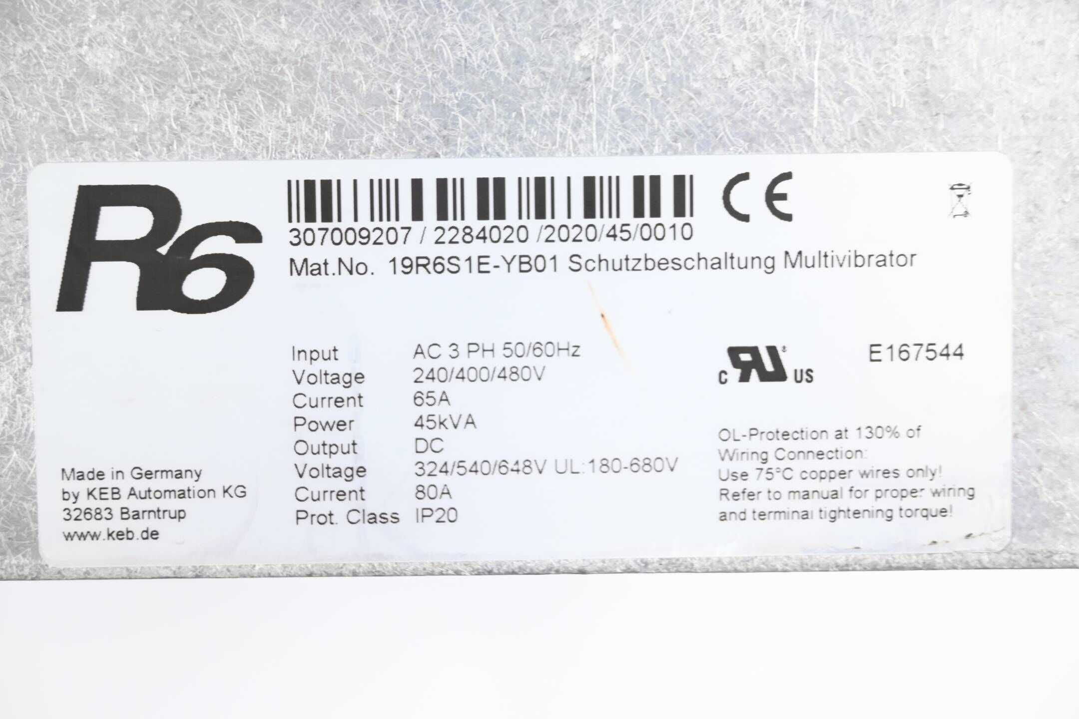 KEB Combivert R6 Ein-/Rückspeiseeinheit 19R6S1E-YB01