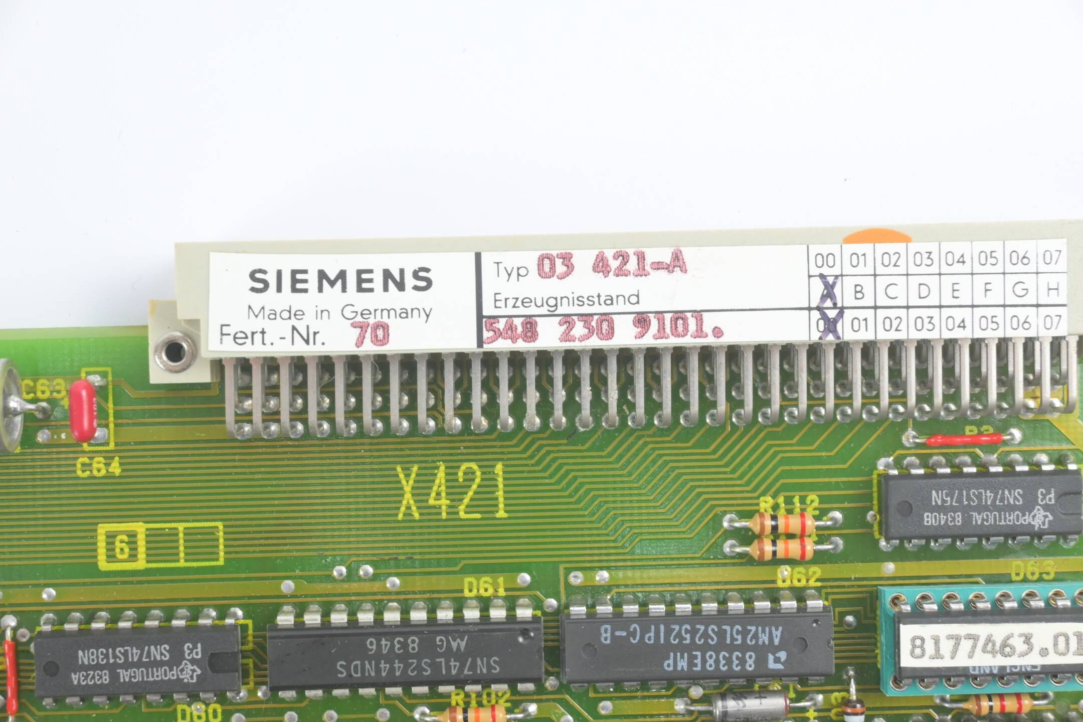 Siemens Modul Typ 03-421-A ( 548 230 9101 ) 6FX1123-0AA01
