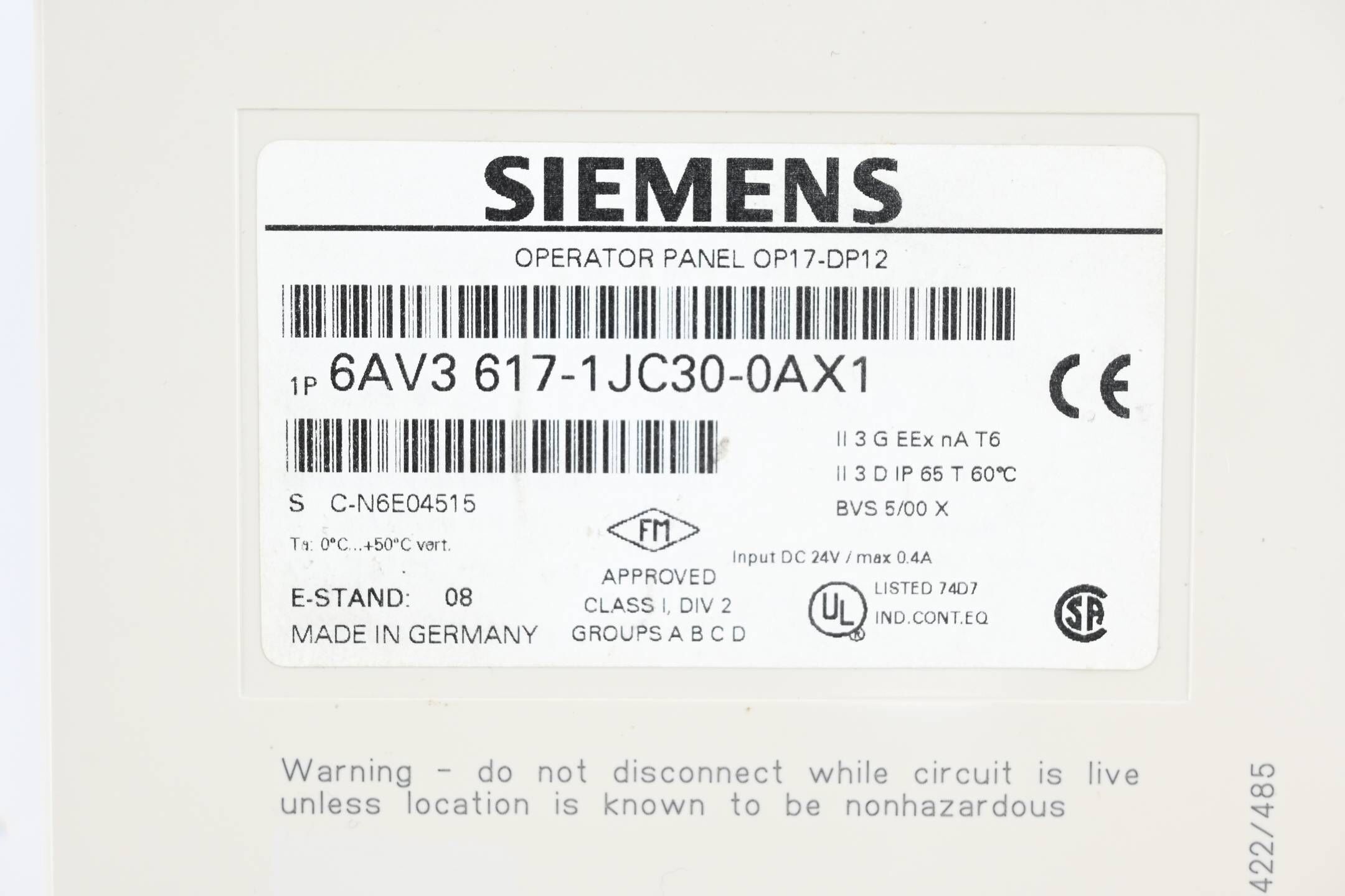 GENERALÜBERHOLT Siemens simatic OP17/DP12 OP17-DP12 6AV3617-1JC30-0AX1