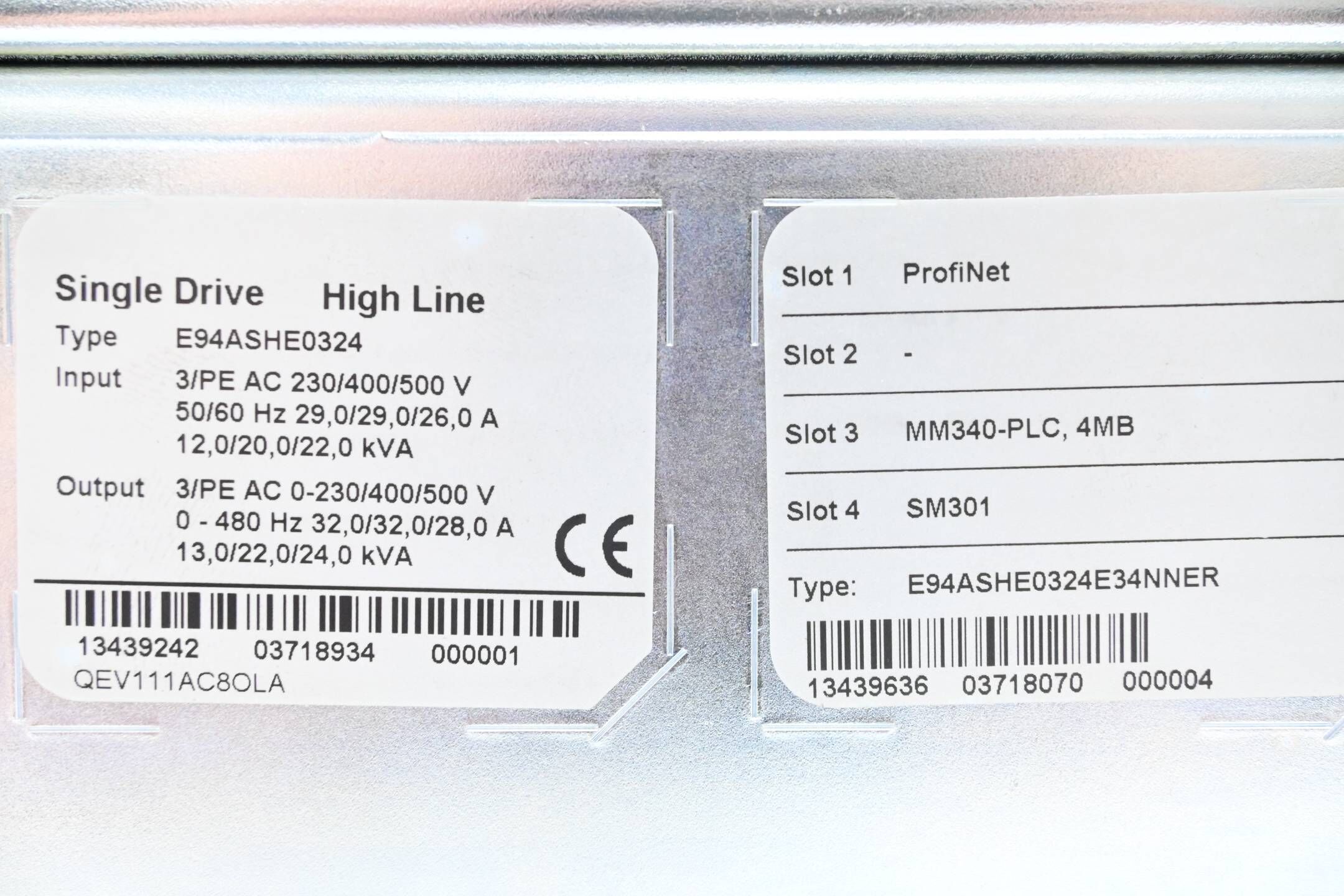 Lenze Umrichter Servo Drives 9400 Single Drive E94ASHE0324 ( E94ASHE0324E34NNER )