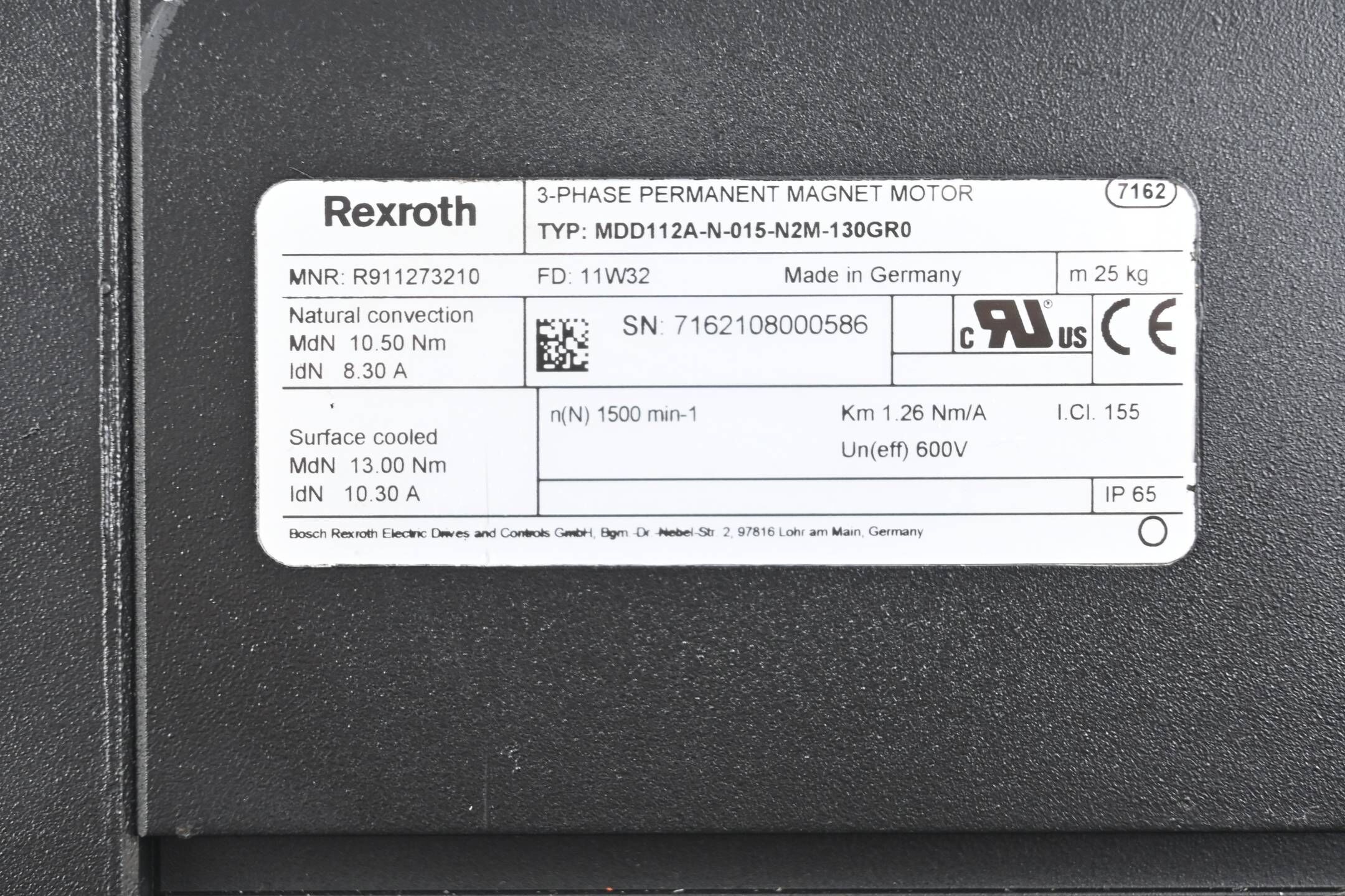 Rexroth 3~ Permanent Magnet Motor MDD112A-N-015-N2M-130GR0 ( R911273210 )