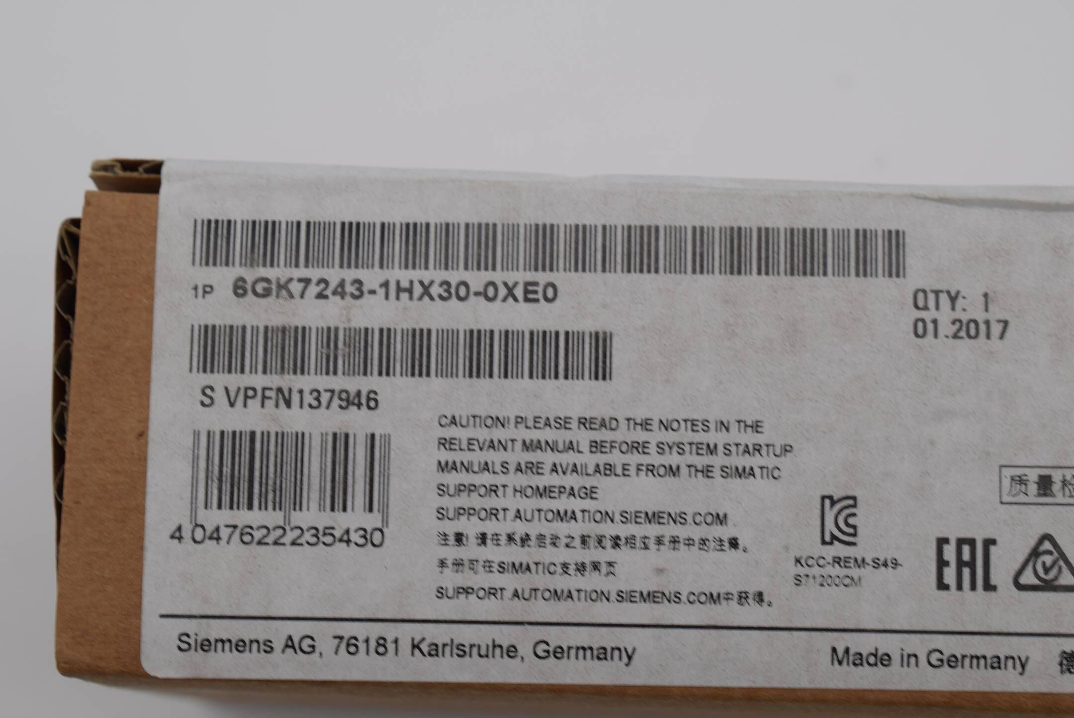 Siemens simatic NET CP 1243-1 PCC 6GK7243-1HX30-0XE0 ( 6GK7 243-1HX30-0XE0 ) E1