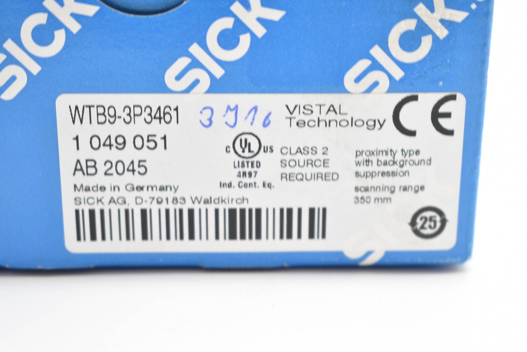 SICK Fotoelektrischer Schalter Sensor WTB9-3P3461 ( 1049051 )