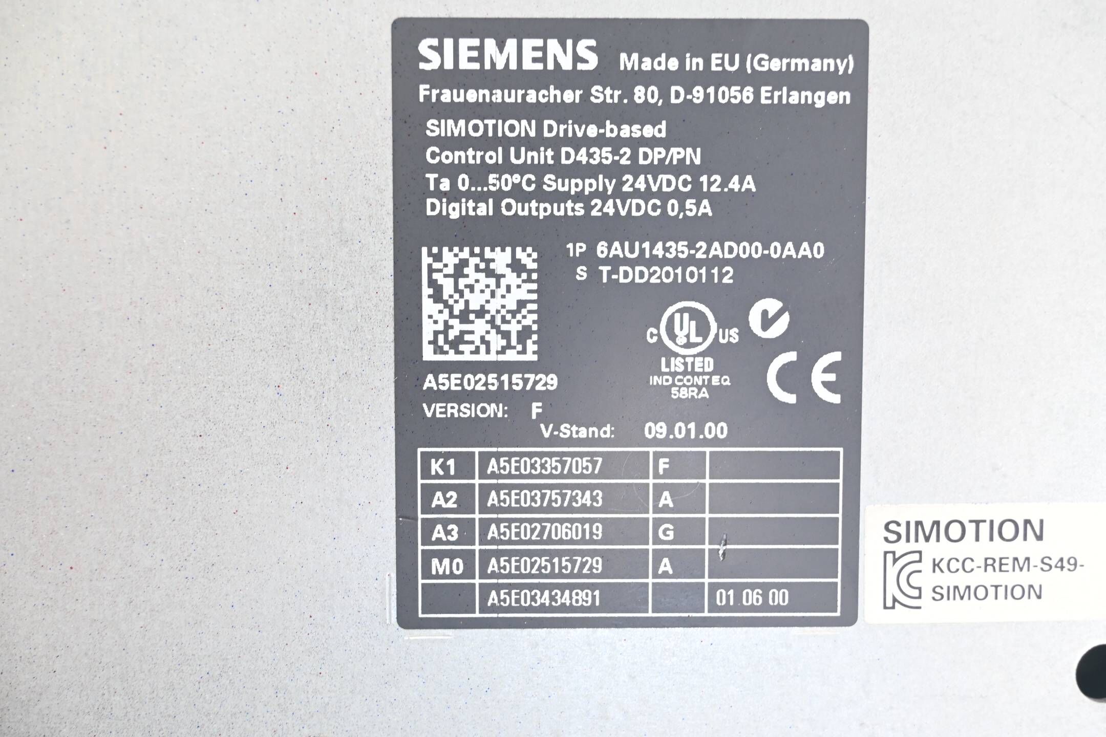 Siemens Simotion D435-2 DP/PN 6AU1435-2AD00-0AA0 inkl. 6FC5348-0AA02-0AA0