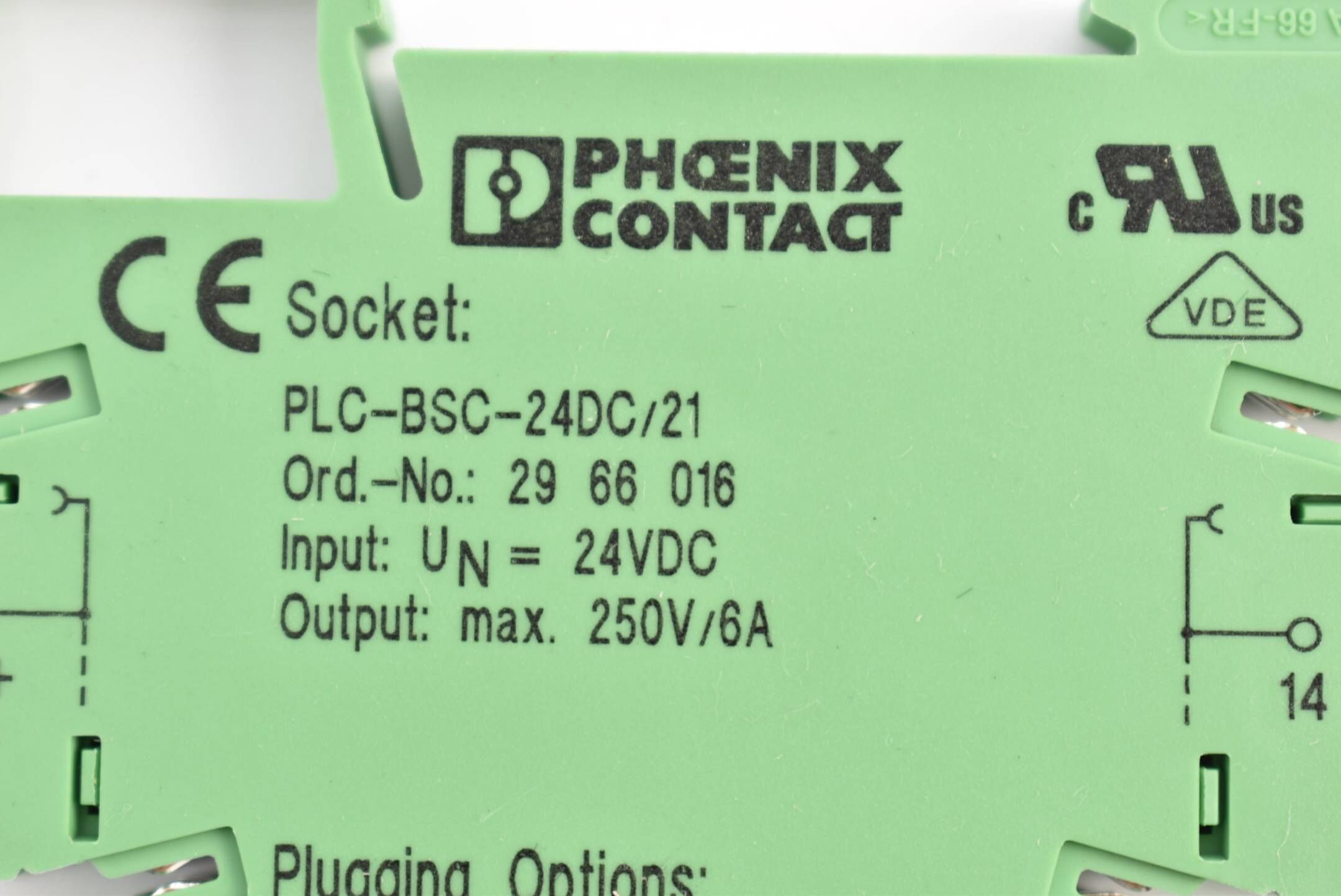 Phoenix Contact Relaissockel 24VDC PLC-BSC- 24DC/21 ( 2966016 ) inkl. 2961105