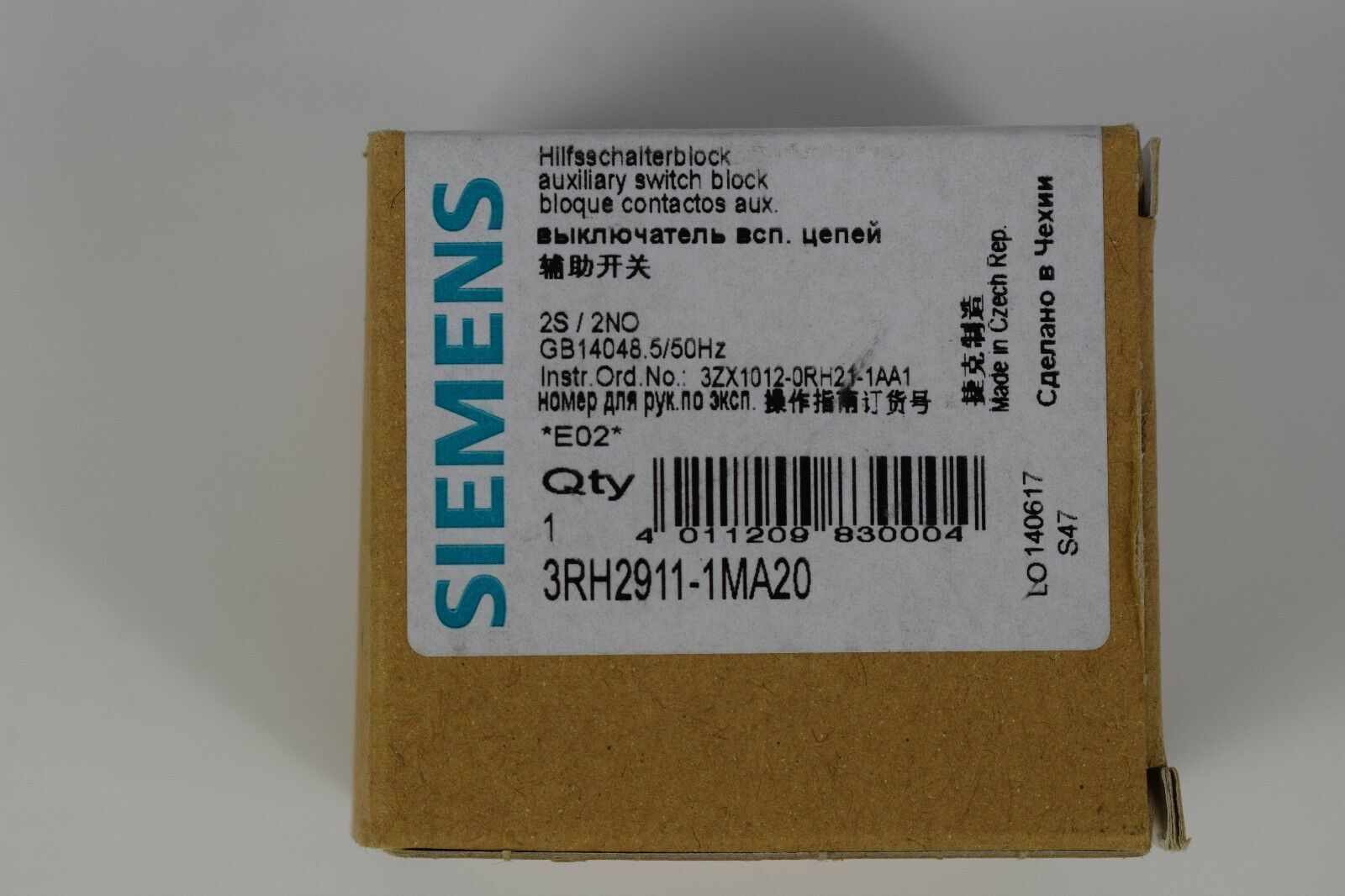 Siemens Hilfsschalterblock 3RH2911-1MA20 ( 3RH2911-1MA20 )