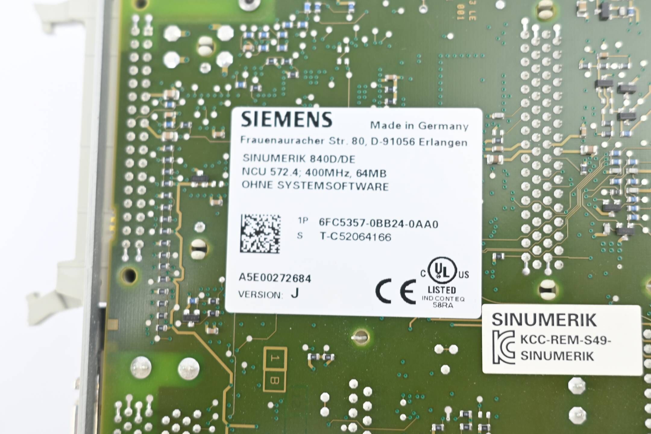 Siemens Sinumerik 840D/DE NCU 572.4 6FC5357-0BB24-0AA0 ( 6FC5 357-0BB24-0AA0 ) J