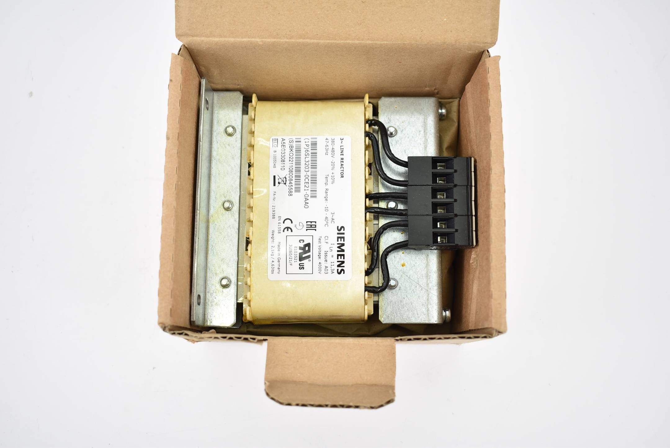 Siemens Sinamics Netzdrossel 380-480V 6SL3203-0CE21-0AA0 ( 6SL3 203-0CE21-0AA0 )