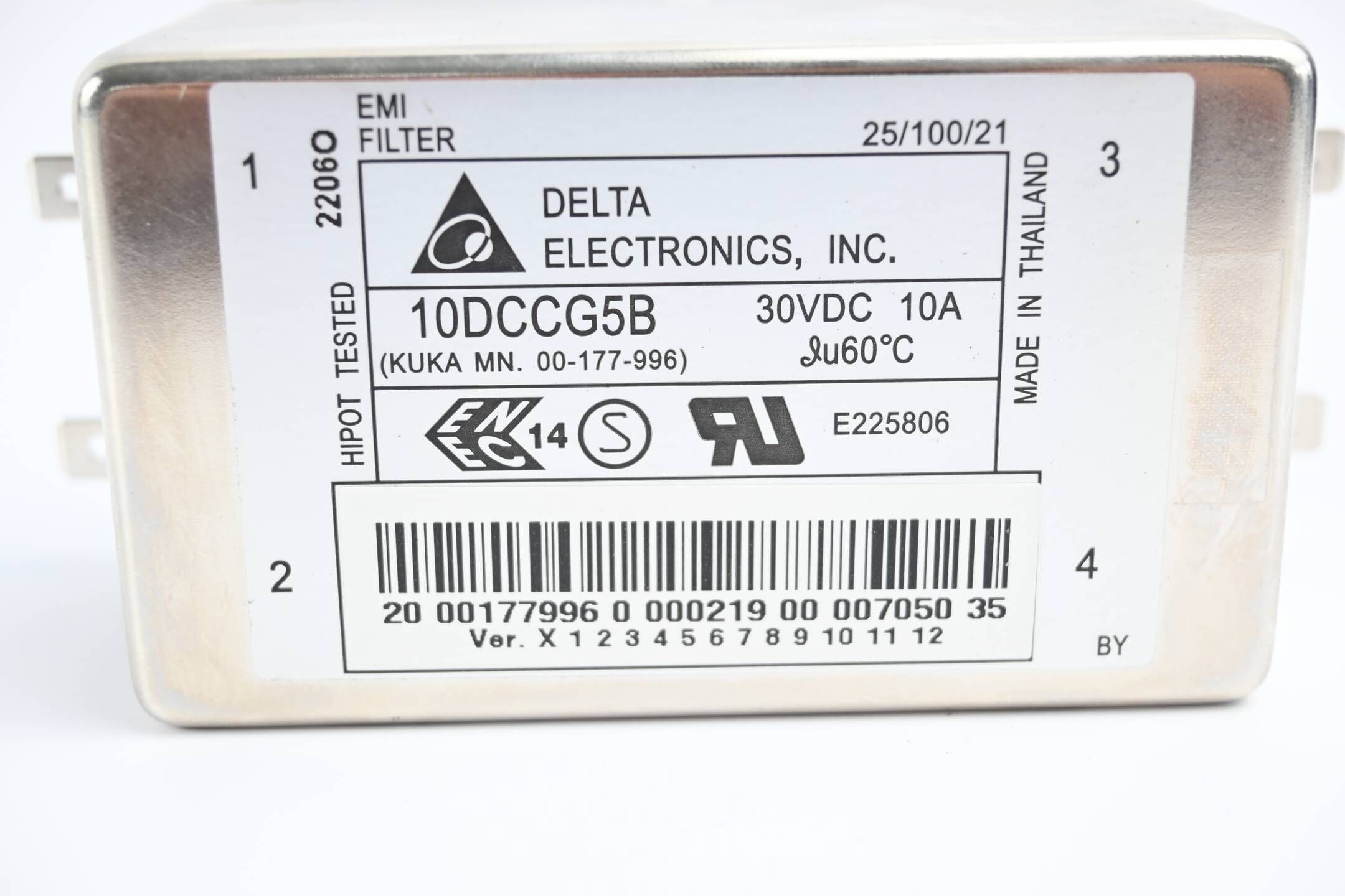 Delta Electronics EMI-Filter 10DCCG5B ( Kuka 00-177-996 )